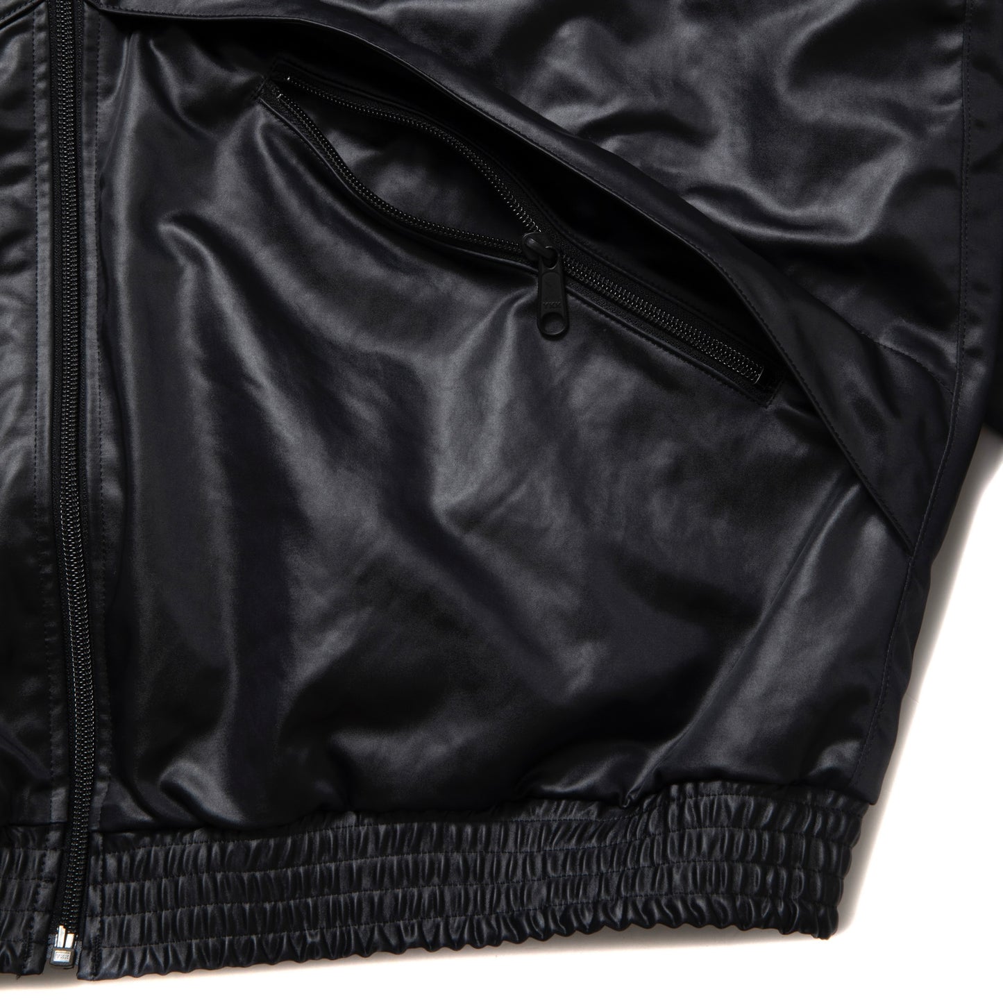 Damp Coated Satin Track Jacket