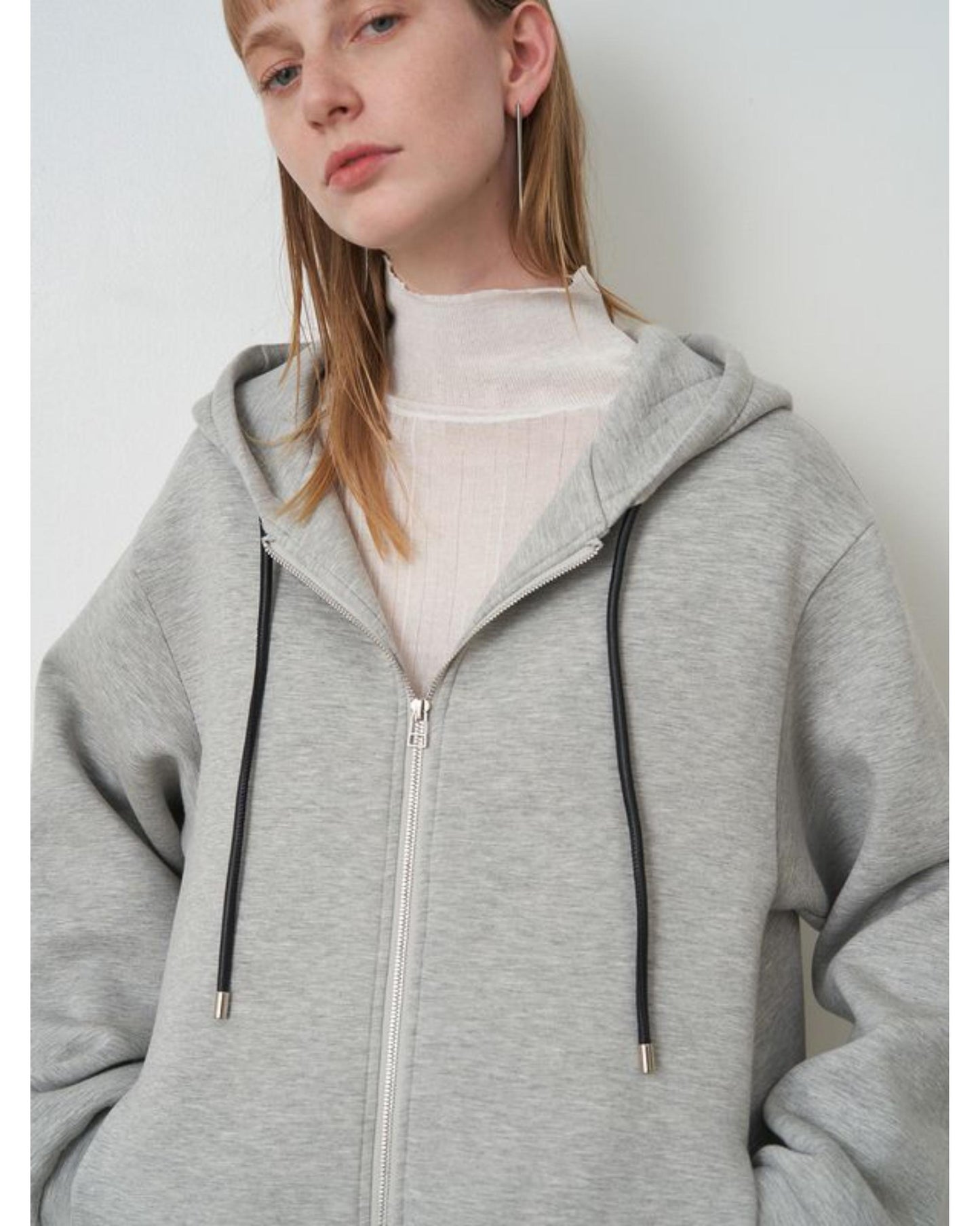 TUCK HEM ZIP HOODIE