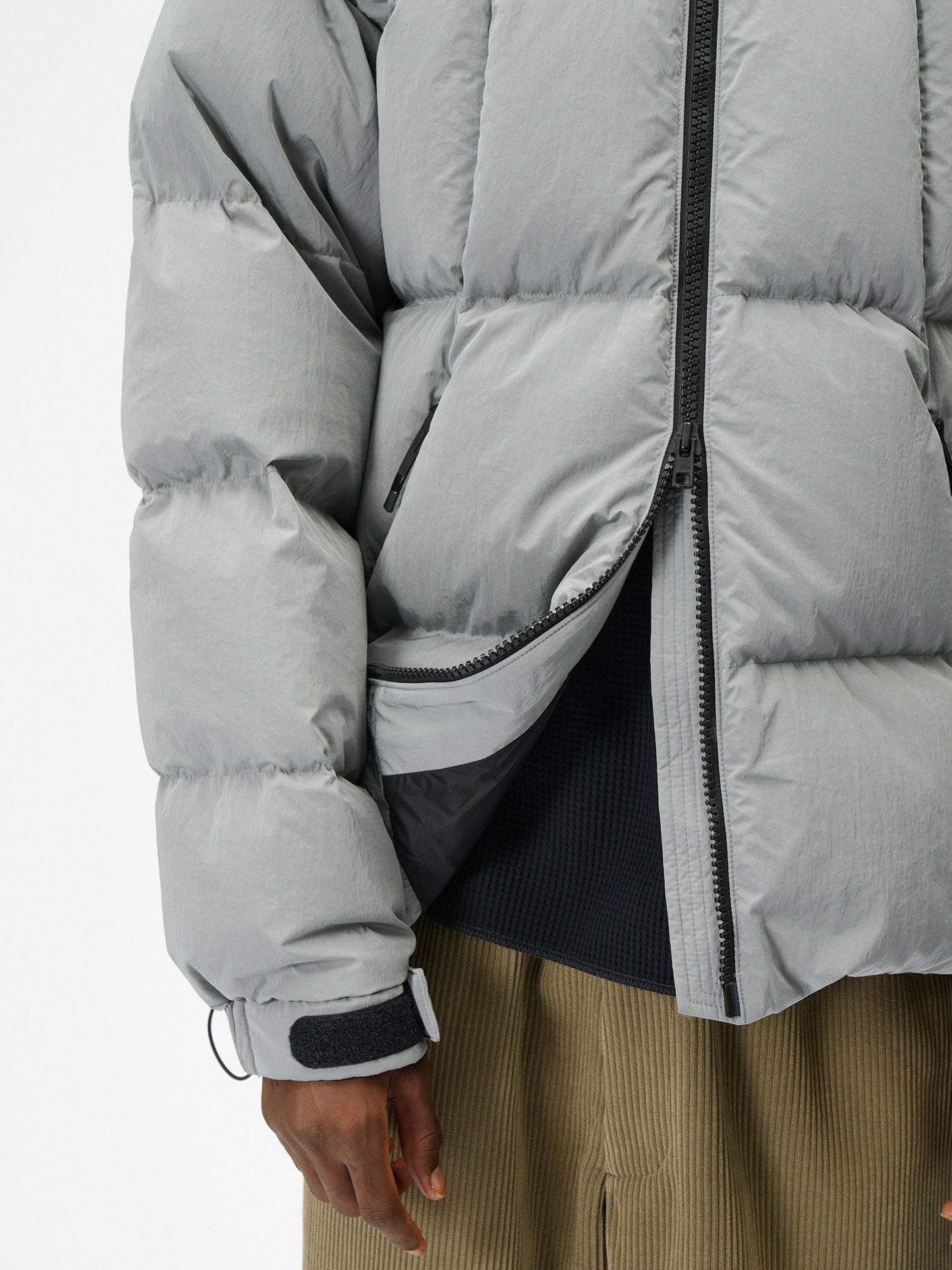 Dope Dyed Ripple Nylon Down Jacket