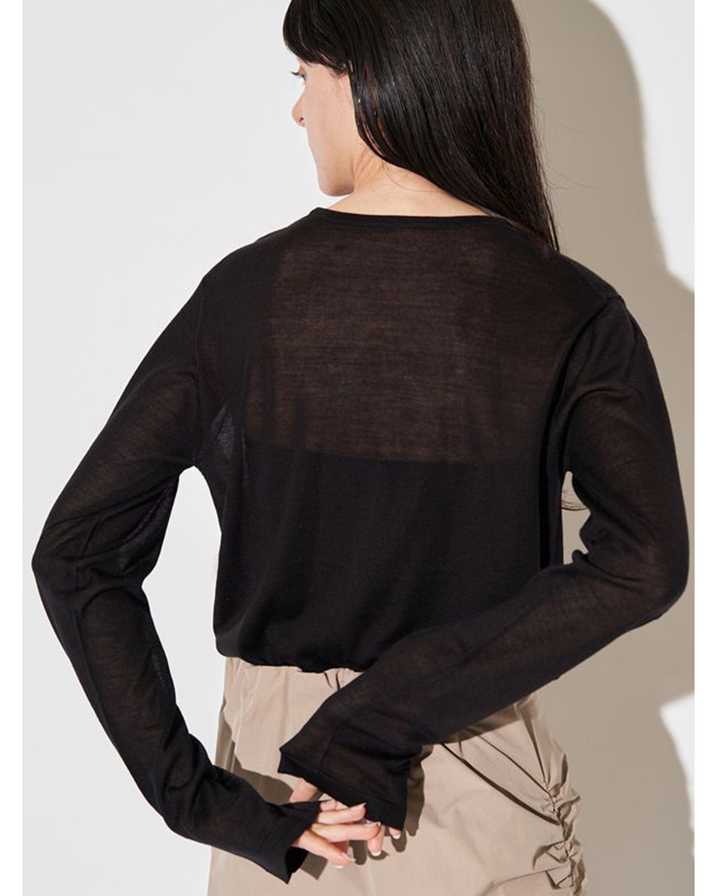 WOOL SHEER LONG-T KT