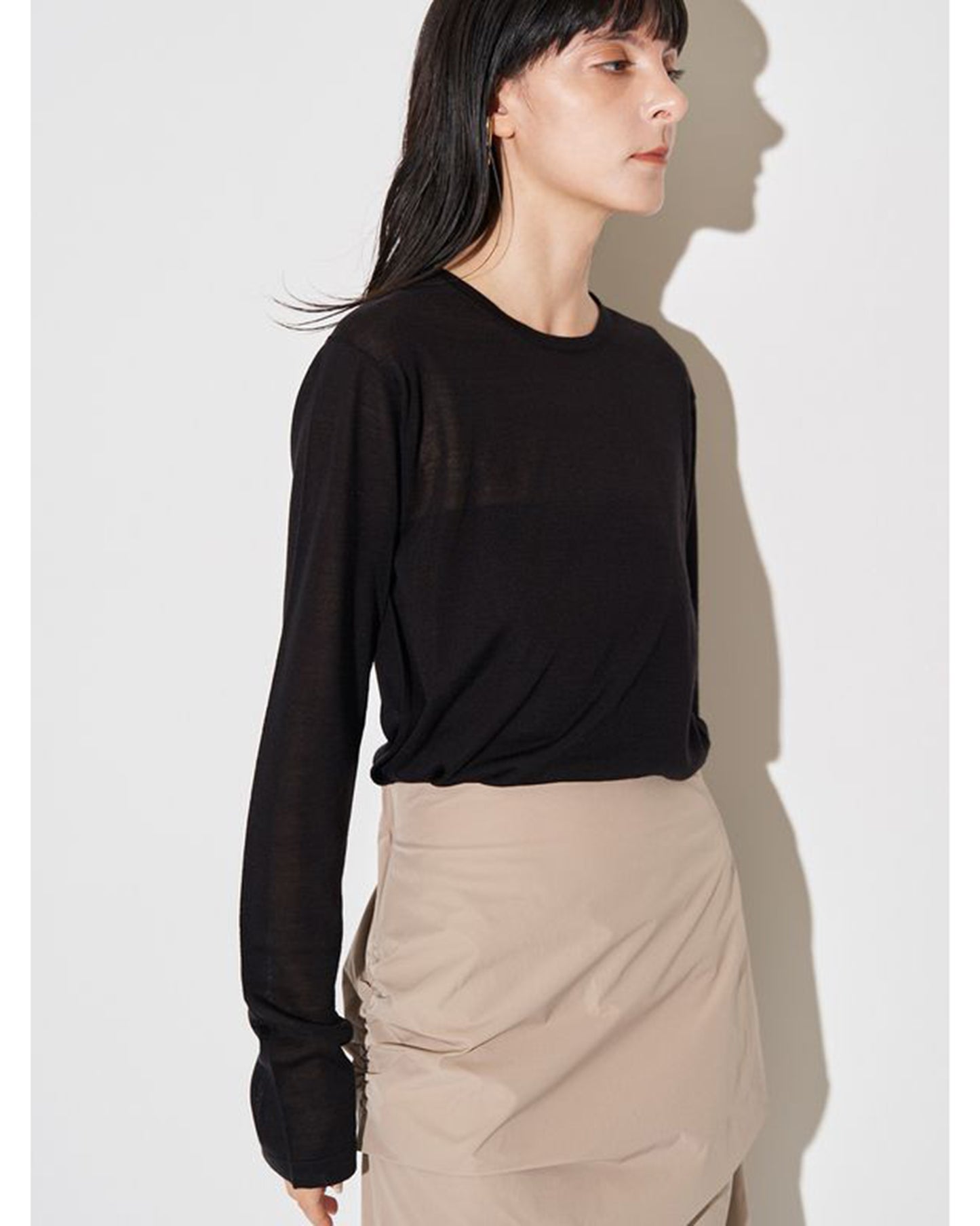 WOOL SHEER LONG-T KT