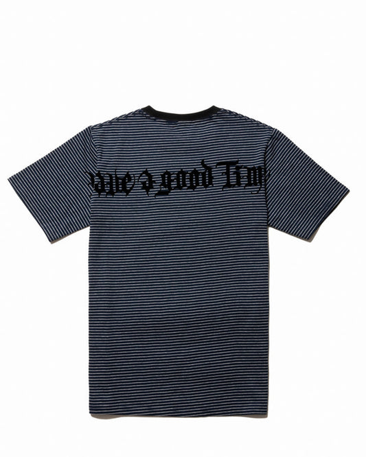 GOTHIC OLD ENGLISH SIDE LOGO STRIPED S/S TEE