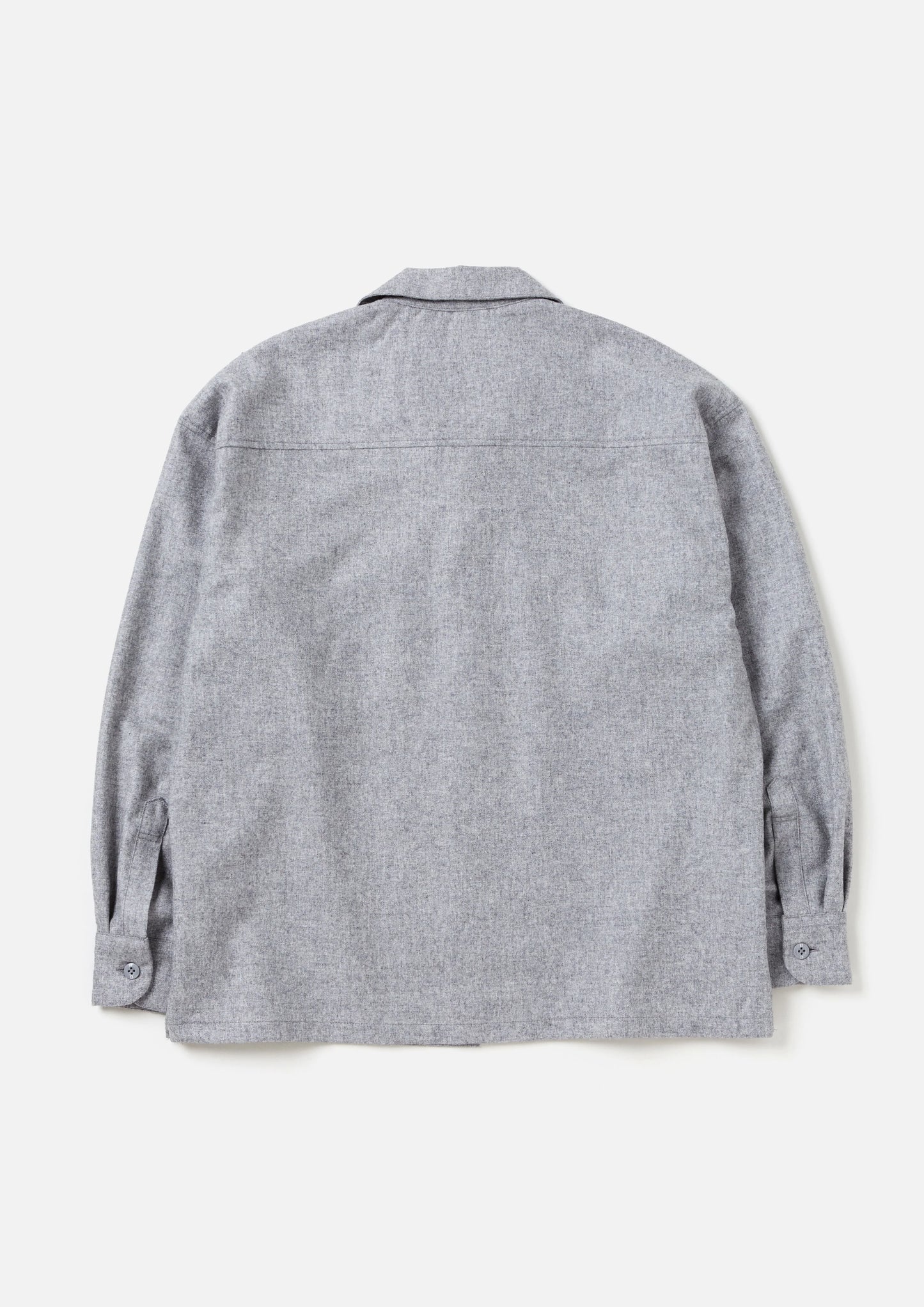 WOOL OPEN COLLAR SHIRT LS