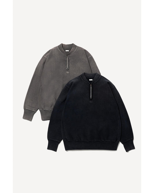 Vintage Half Zip Rib Collar Sweatshirt