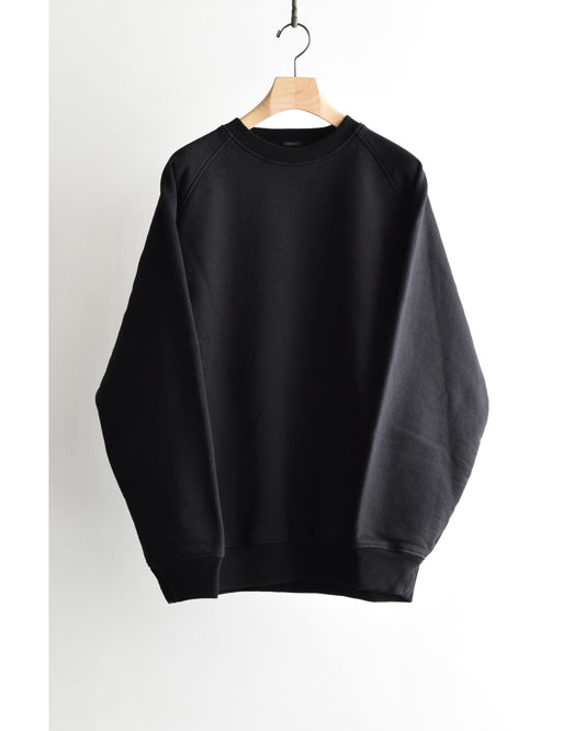 コットン裏毛 クルーネック BLACK