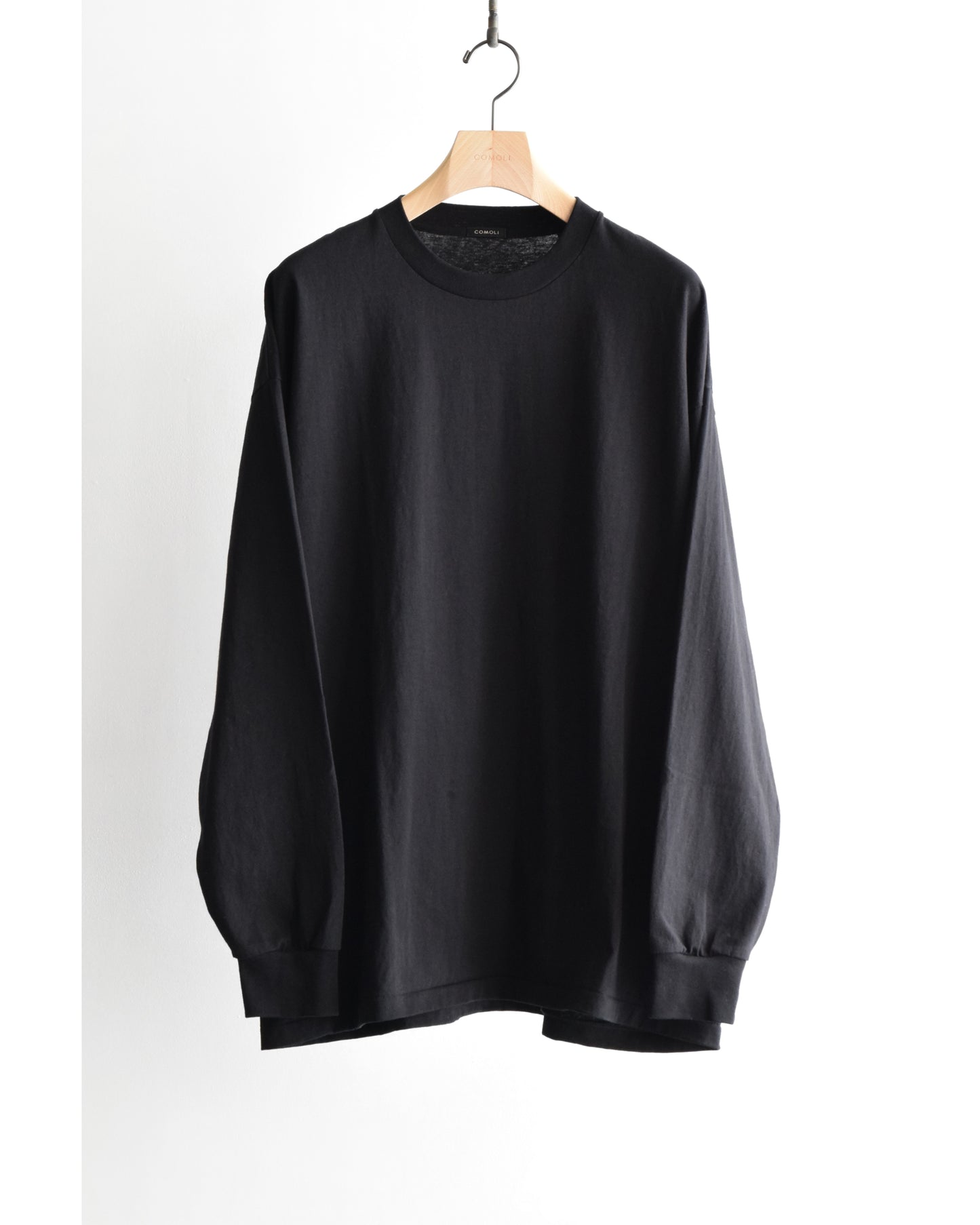 コットンジャージ 長袖Tシャツ BLACK