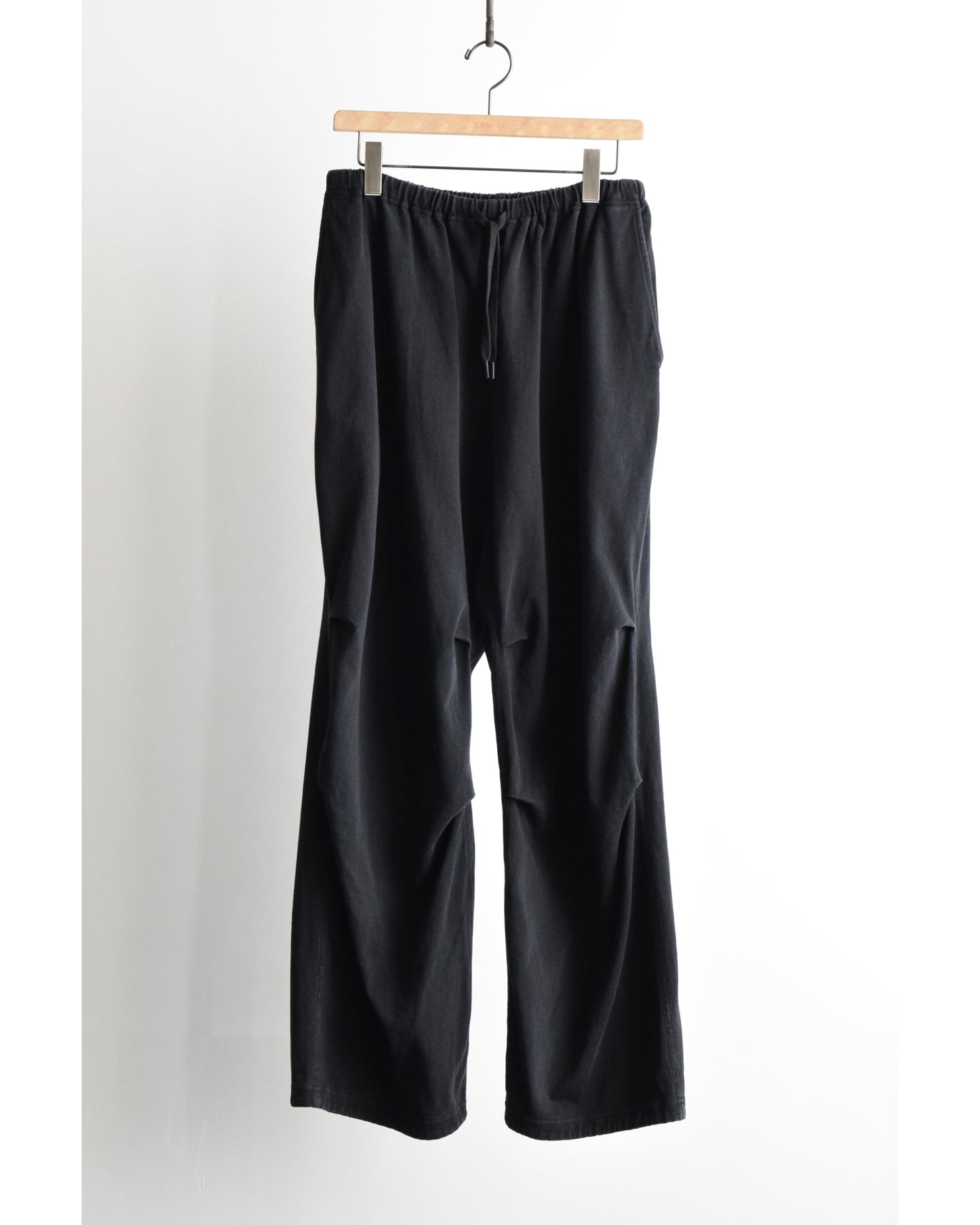 コットンジャージ ニータックパンツ BLACK