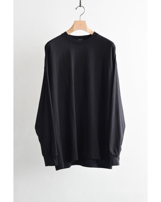 コットンジャージ プリント長袖Tシャツ BLACK