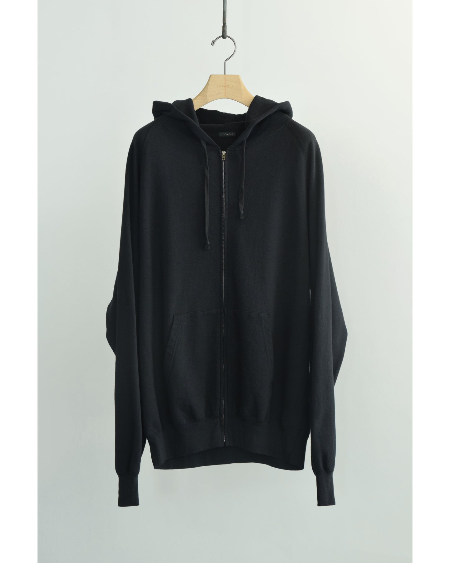 LWコットン裏毛 ジップパーカ BLACK