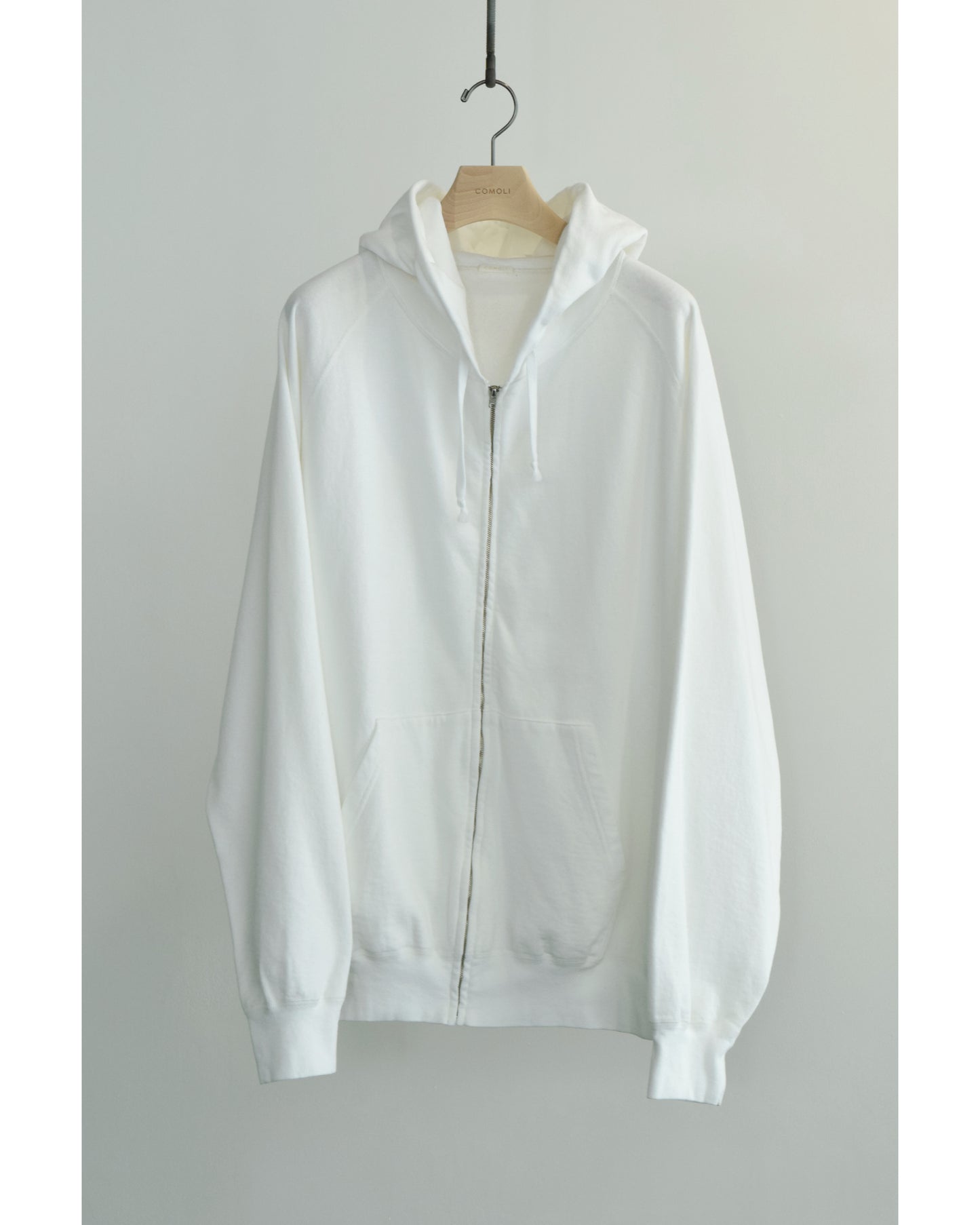 LWコットン裏毛 ジップパーカ WHITE