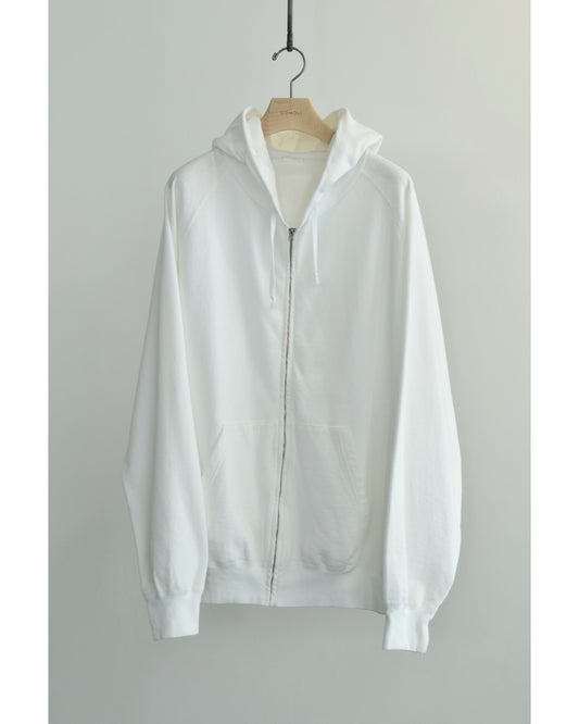LWコットン裏毛 ジップパーカ WHITE