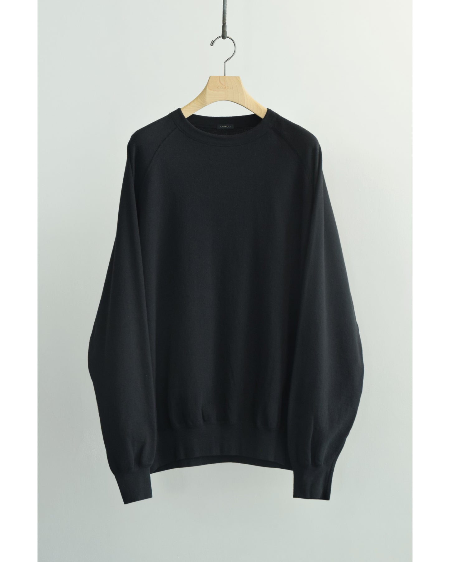 LWコットン裏毛 クルーネック BLACK