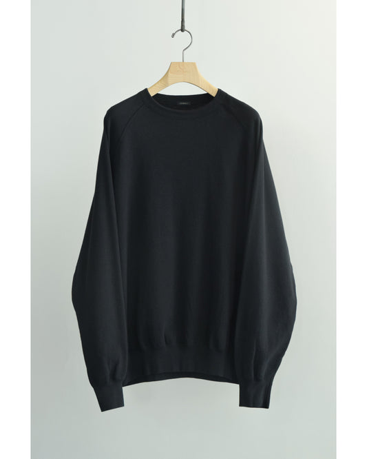 LWコットン裏毛 クルーネック BLACK