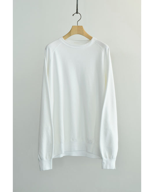 LWコットン裏毛 クルーネック WHITE