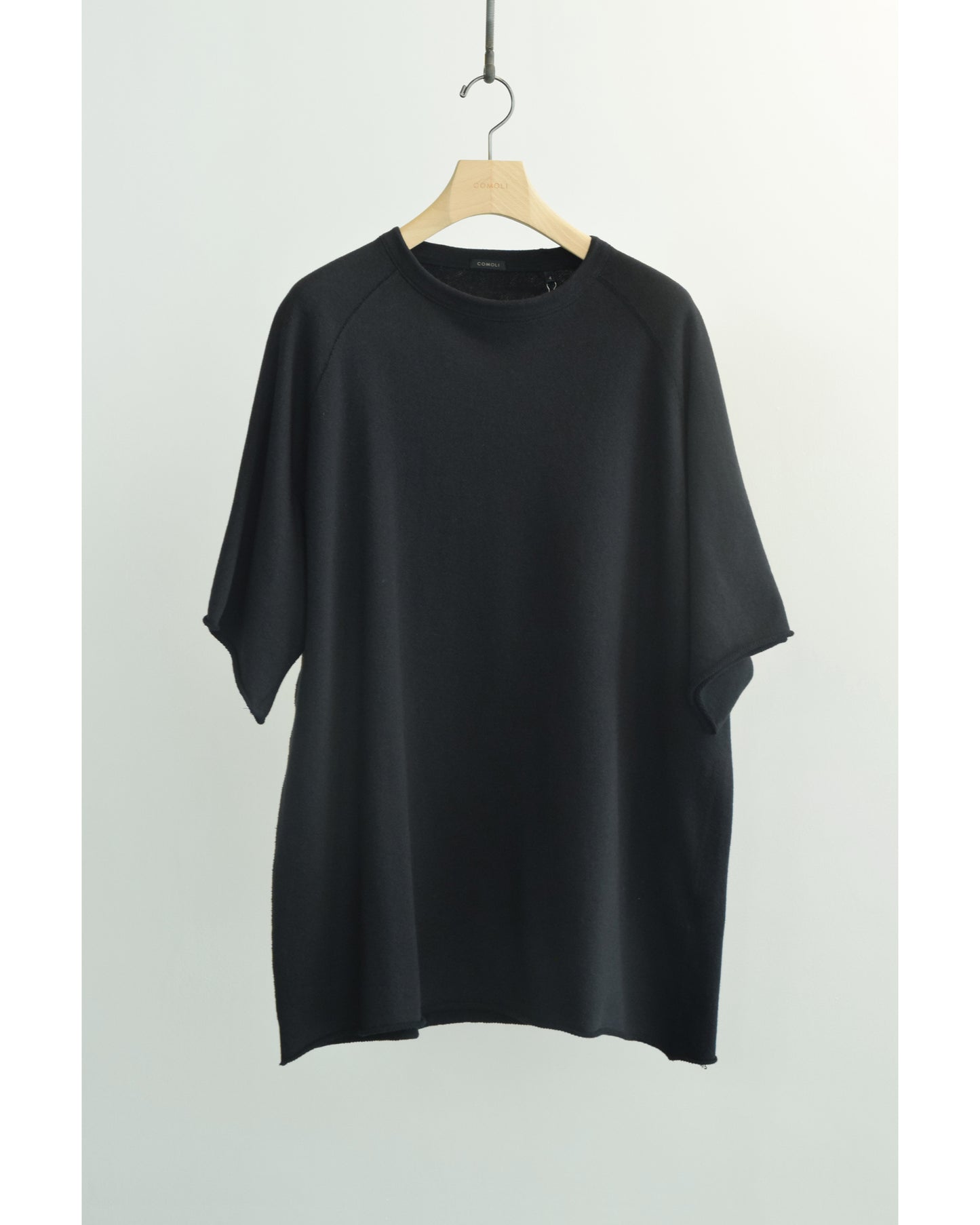LWコットン裏毛 半袖クルー BLACK