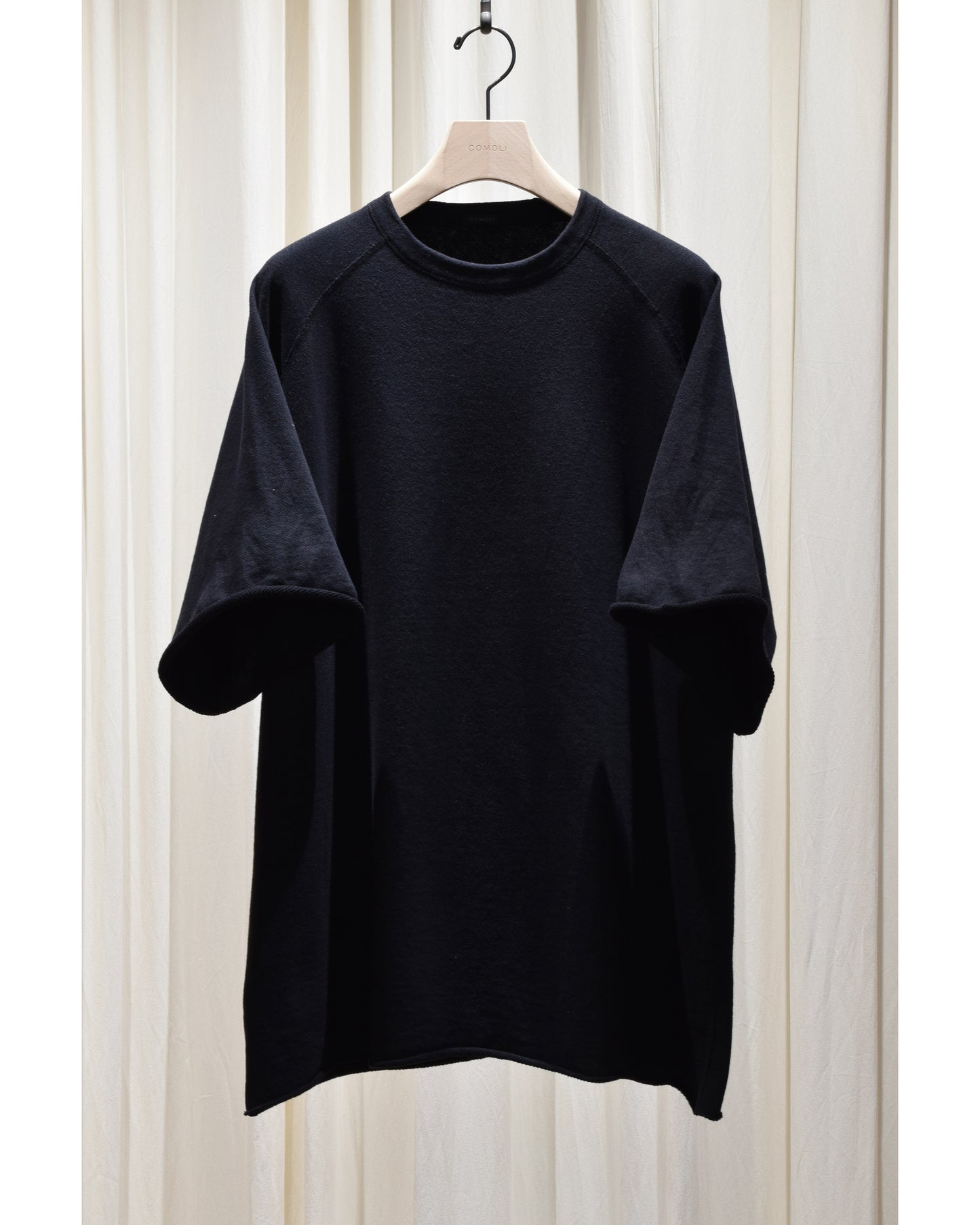 LWコットン裏毛 半袖クルー BLACK