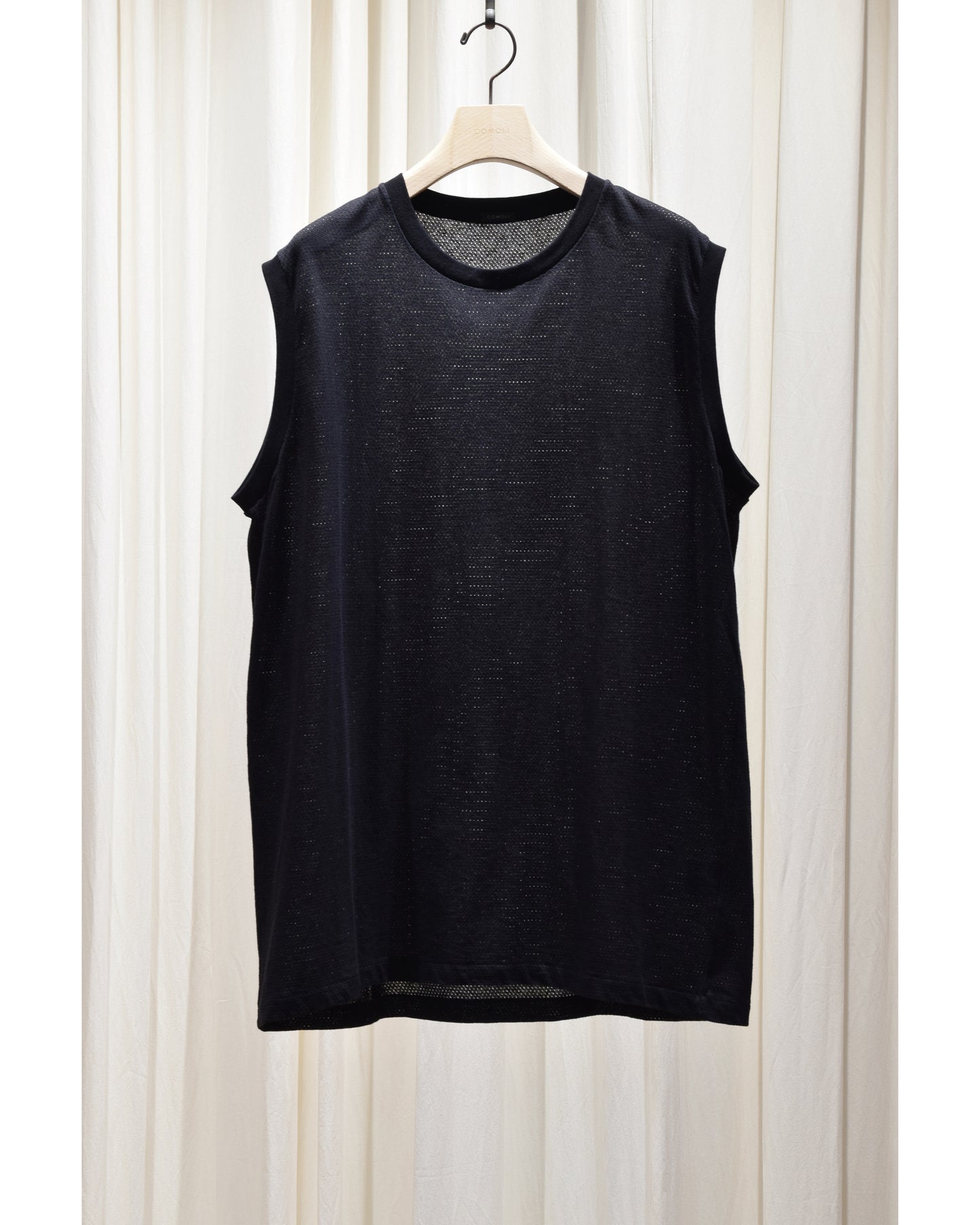コットンメッシュ ノースリーブ BLACK
