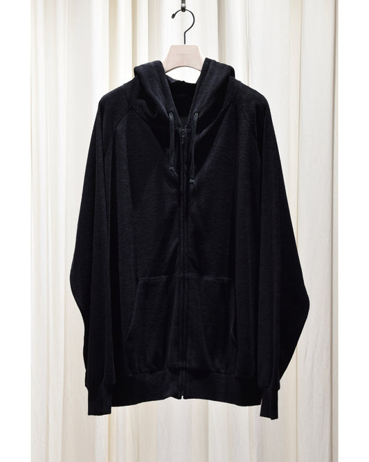 パイル ジップパーカ BLACK