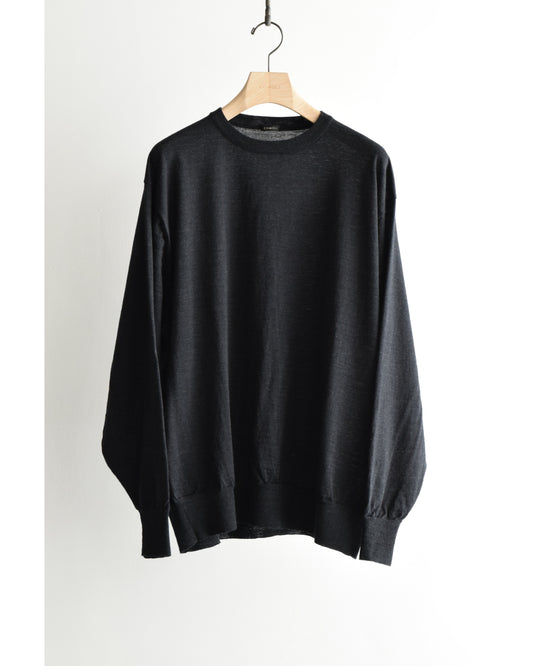 ウール クルーネックニット CHARCOAL