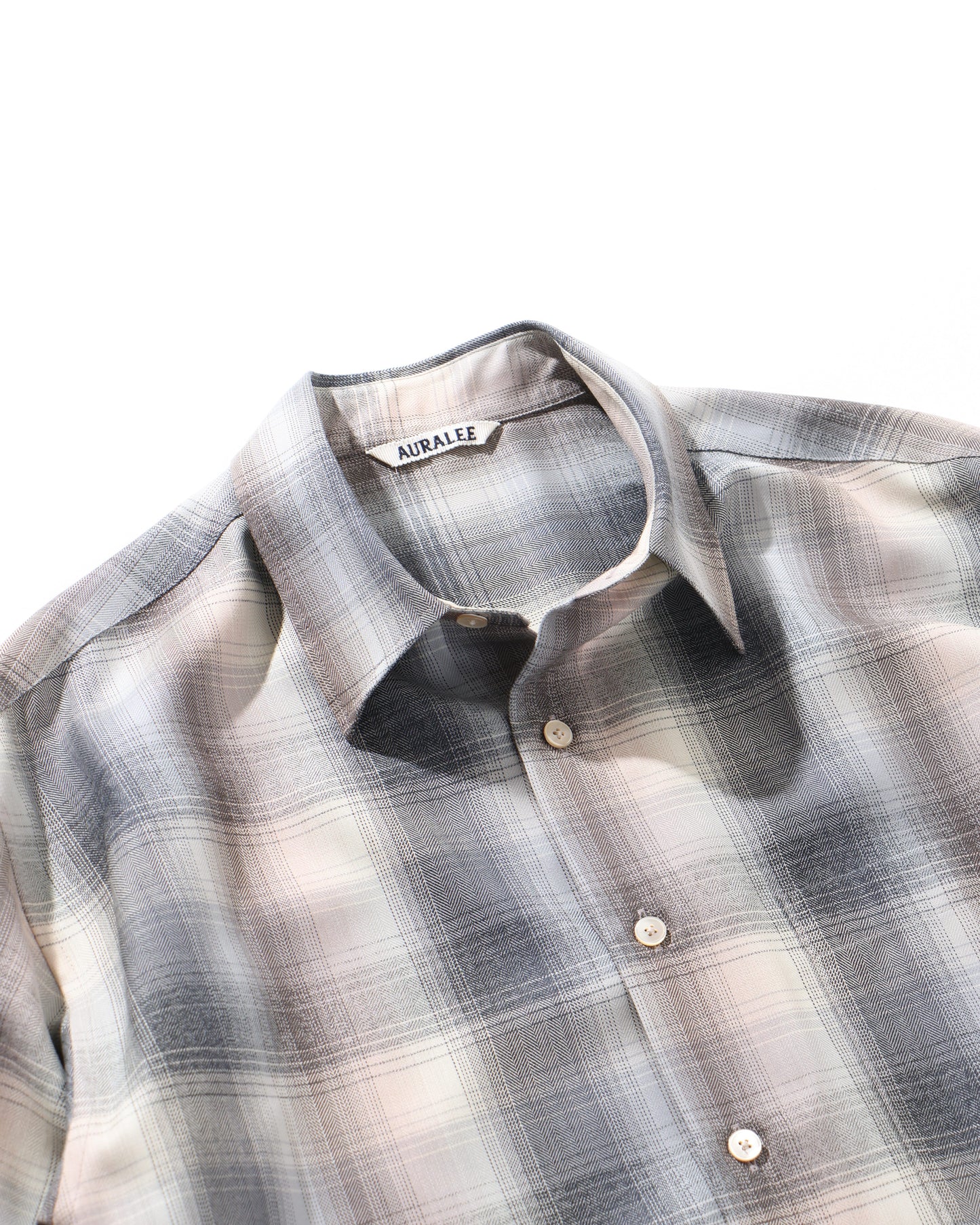 SUPER LIGHT WOOL CHECK SHIRT BEIGE BLUE CHECK