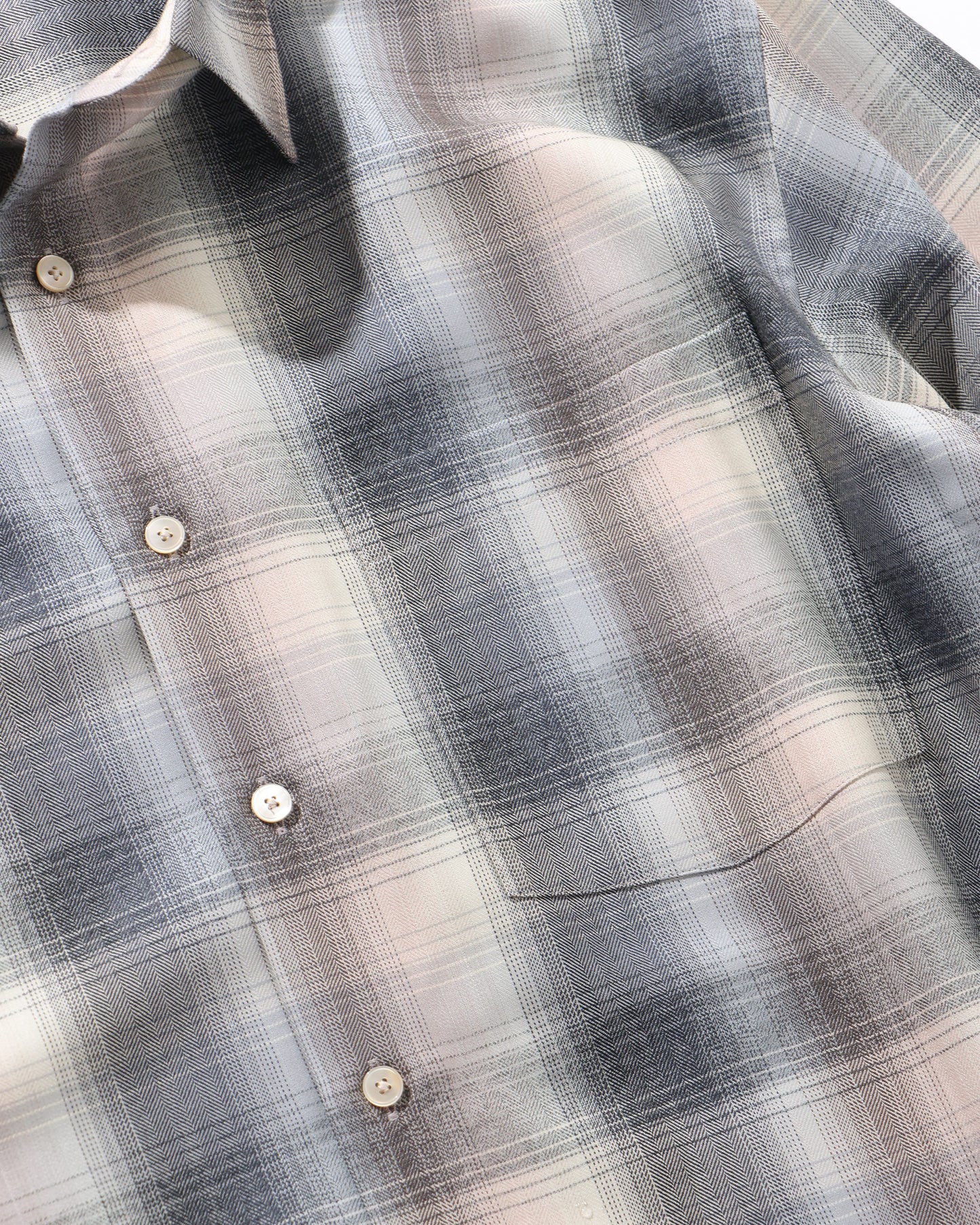 SUPER LIGHT WOOL CHECK SHIRT BEIGE BLUE CHECK