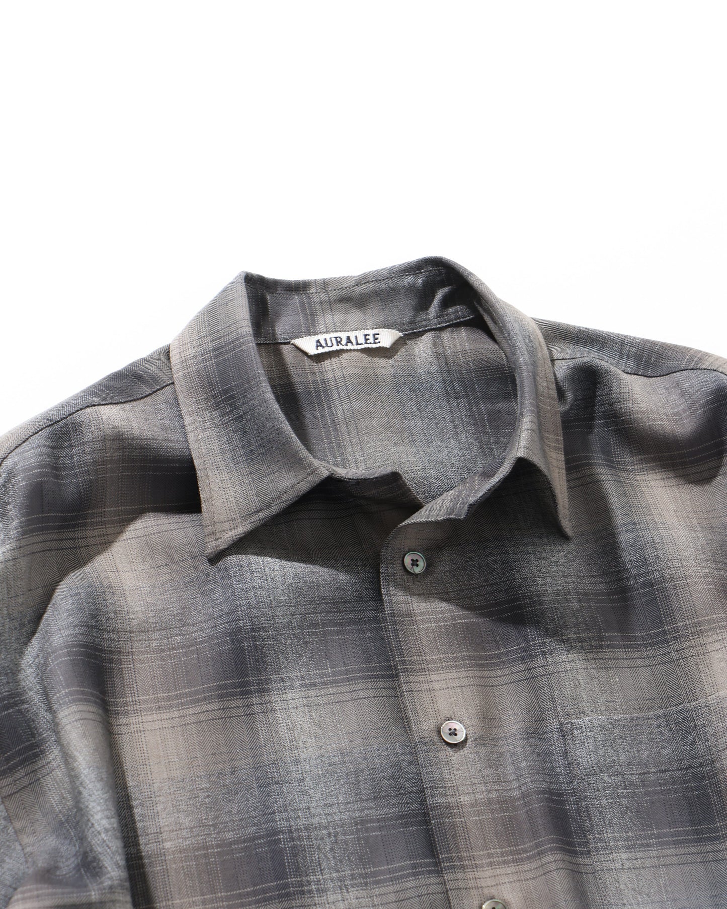 SUPER LIGHT WOOL CHECK SHIRT CHARCOAL GRAY CHECK