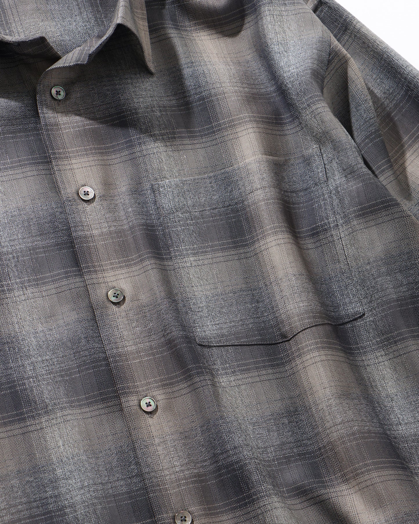 SUPER LIGHT WOOL CHECK SHIRT CHARCOAL GRAY CHECK