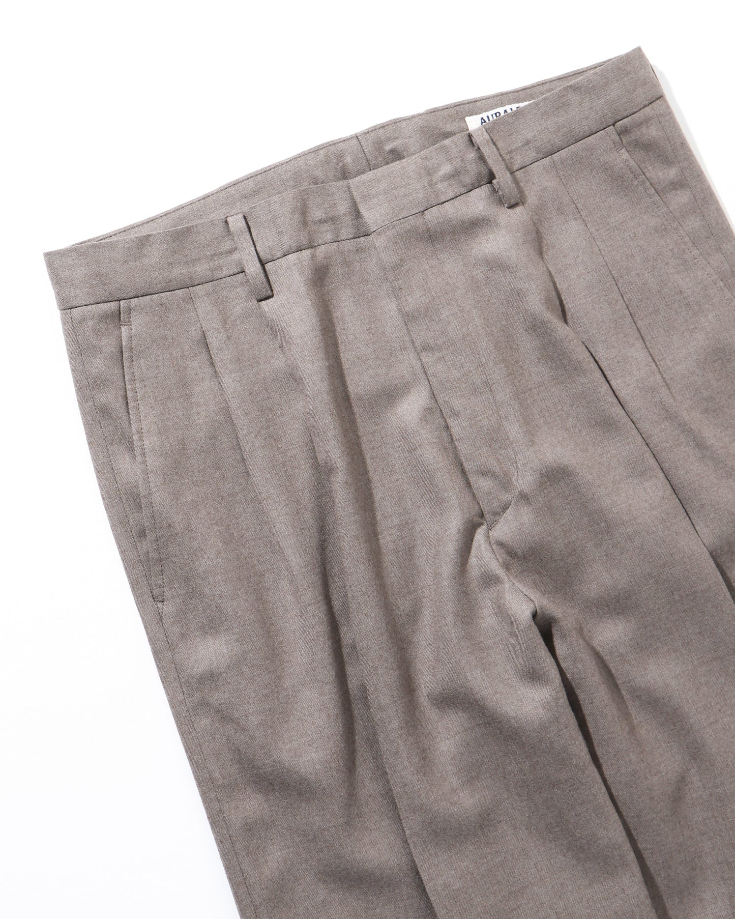 SUPER LIGHT WOOL SLACKS TOP BROWN