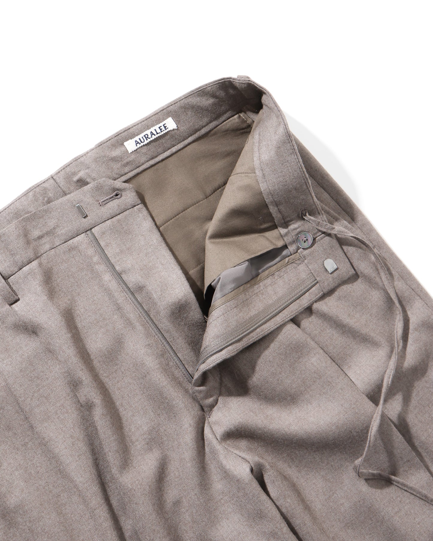 SUPER LIGHT WOOL SLACKS TOP BROWN