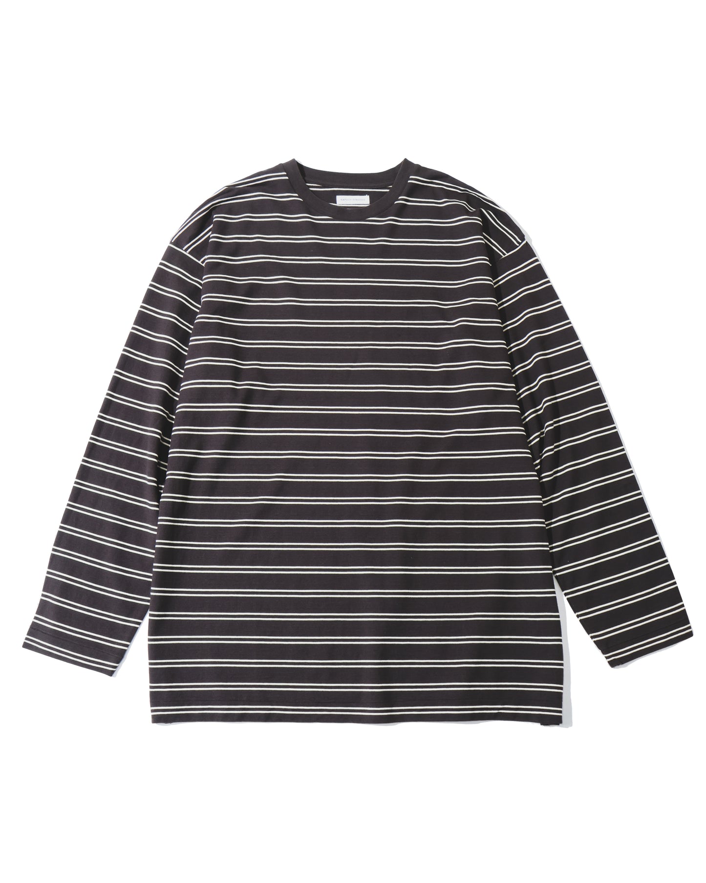 Hard Twisted Stripe Jersey L/S Tee BROWN WIDE STRIPE