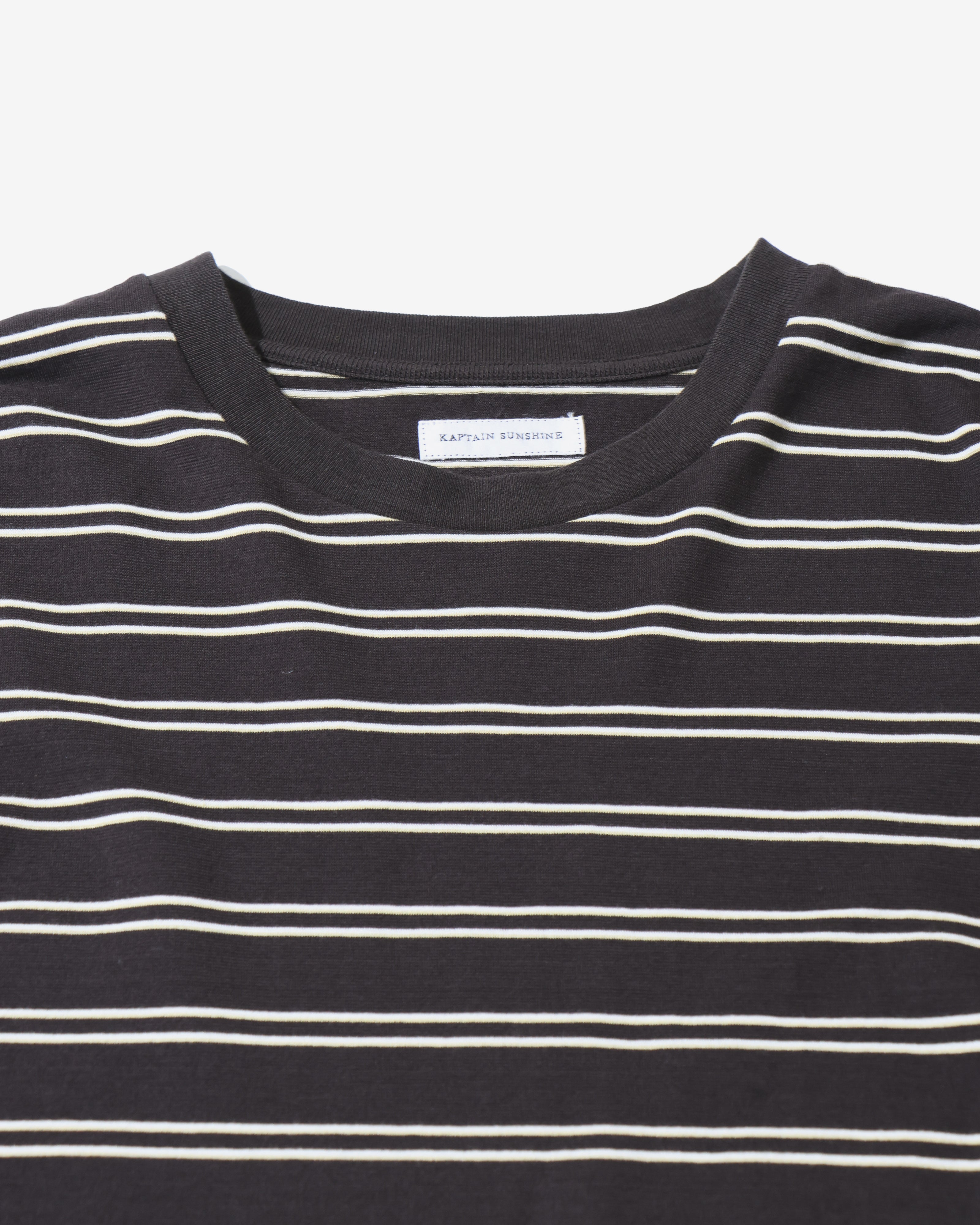 Hard Twisted Stripe Jersey L/S Tee BROWN WIDE STRIPE – TIME AFTER TIME