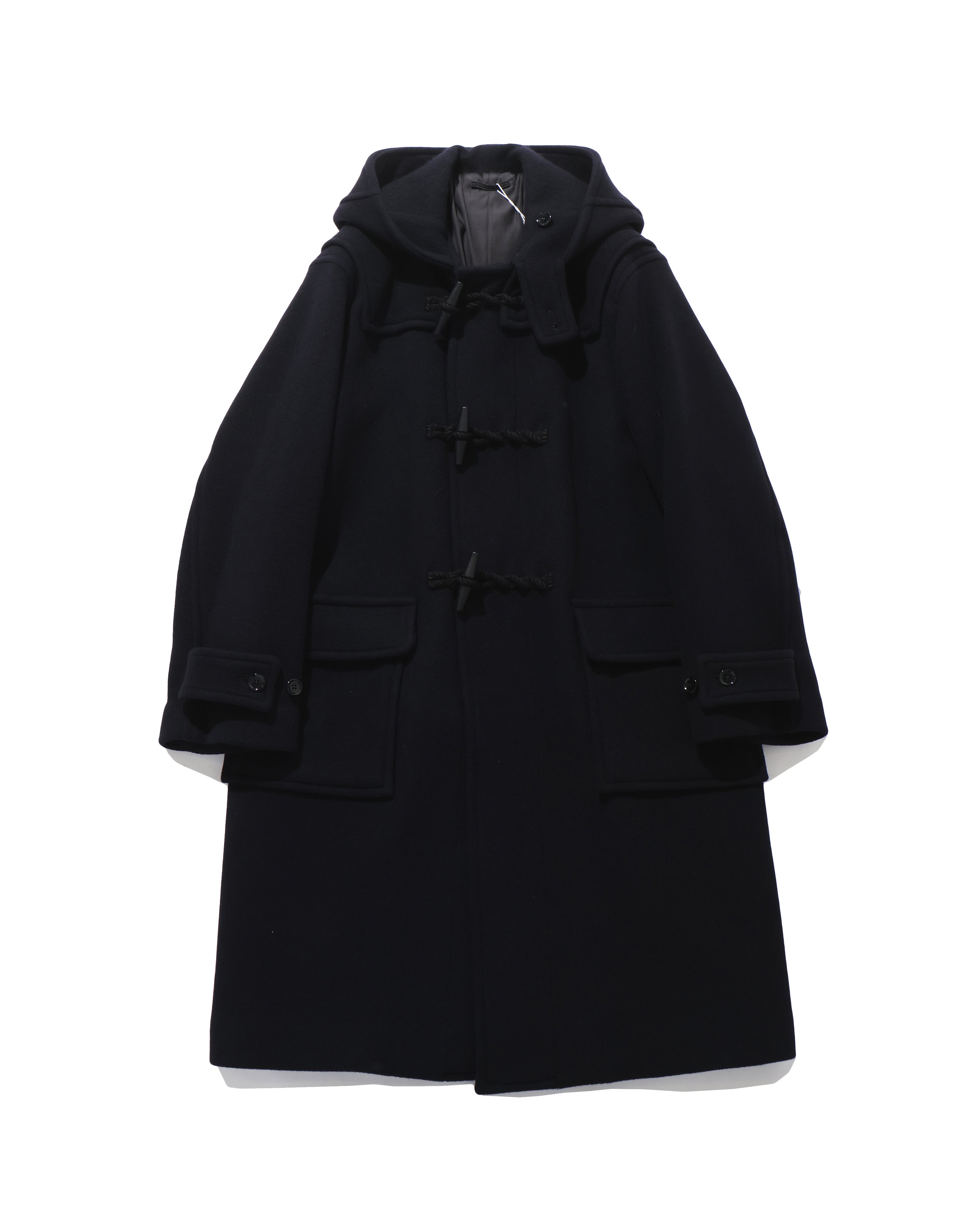 Wool Felton Duffle Coat DarkNavy×Black-toggle – TIME AFTER TIME