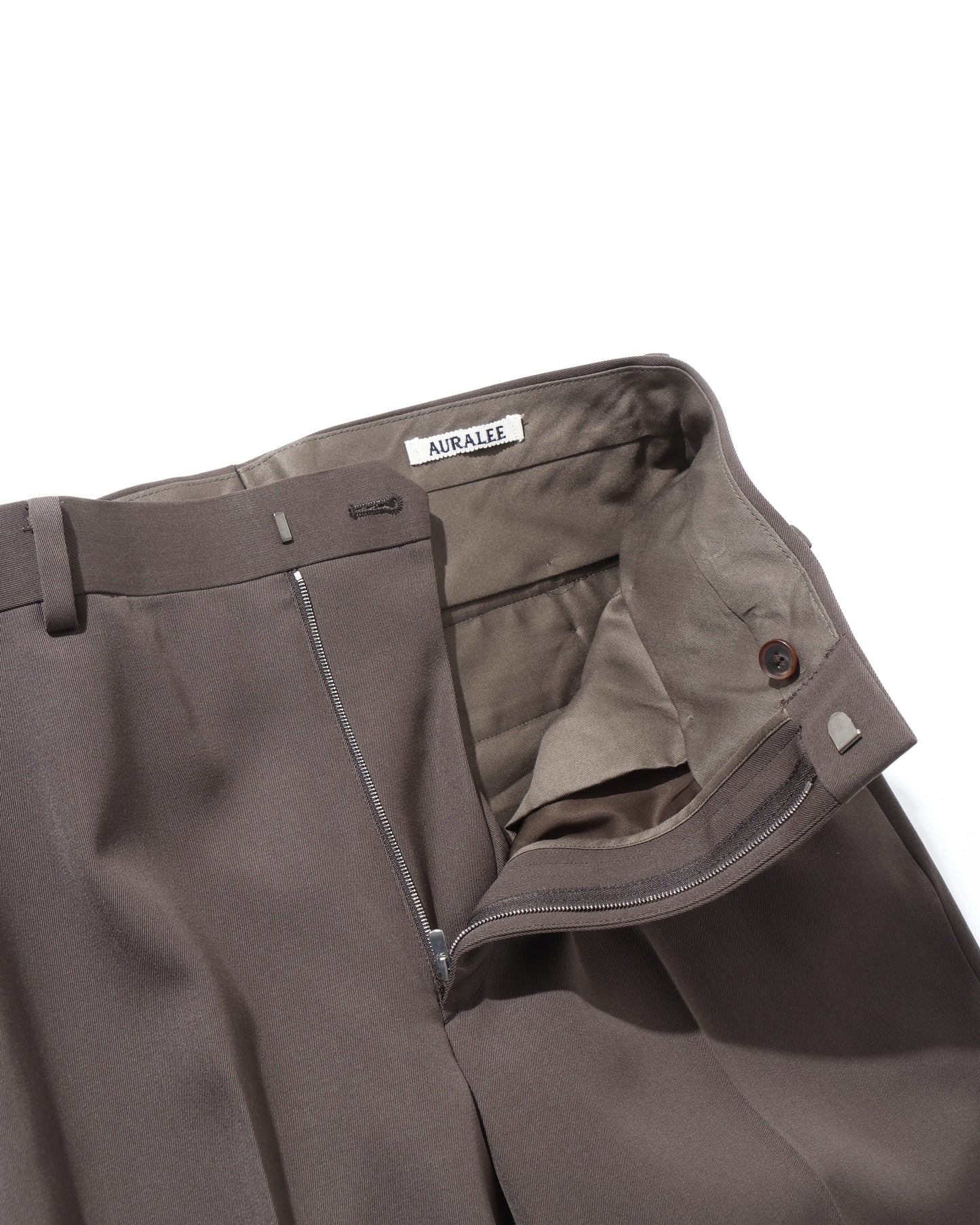 LIGHT WOOL MAX GABARDINE SLACKS DARK BROWN