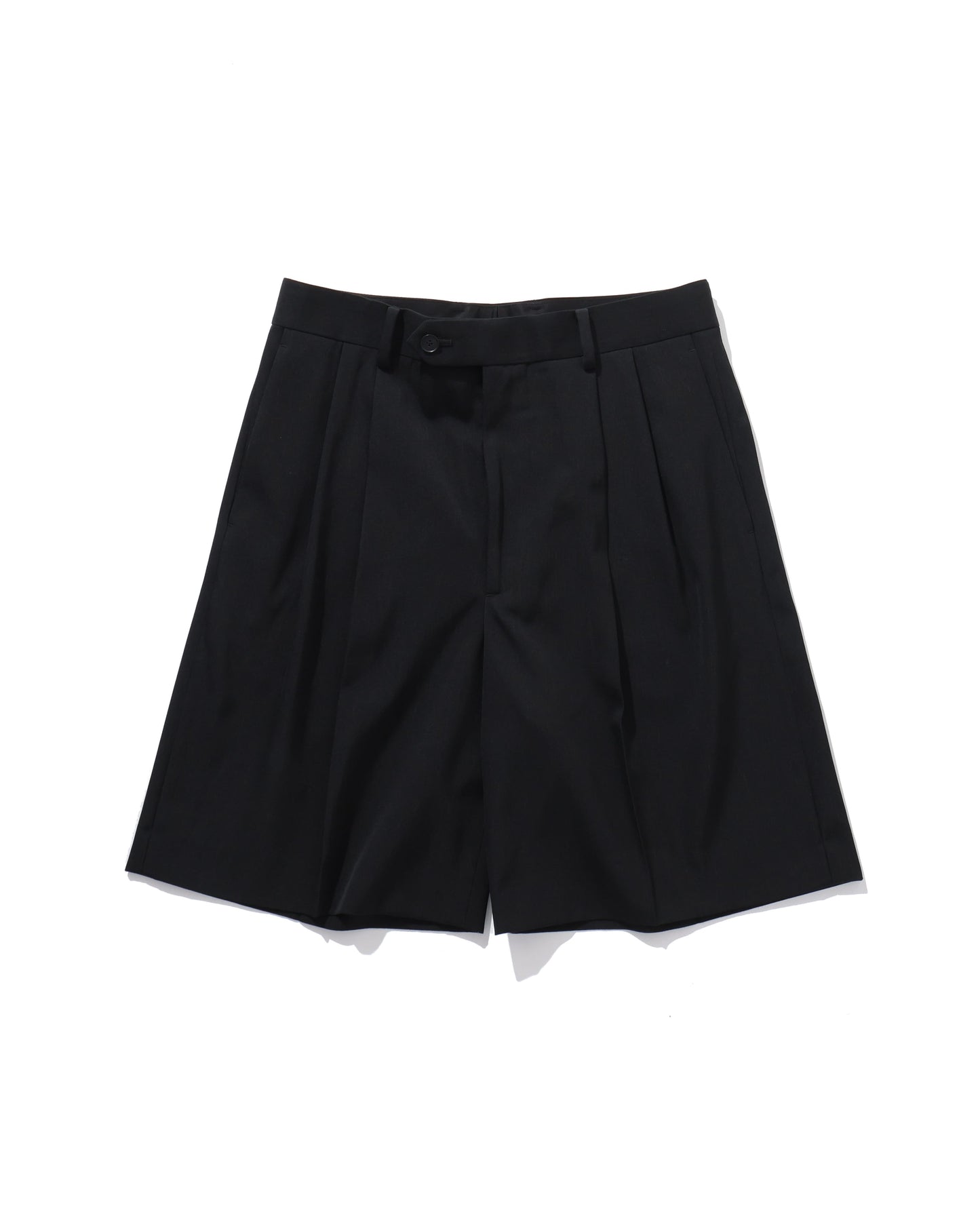 LIGHT WOOL MAX GABARDINE SHORTS TOP BLACK