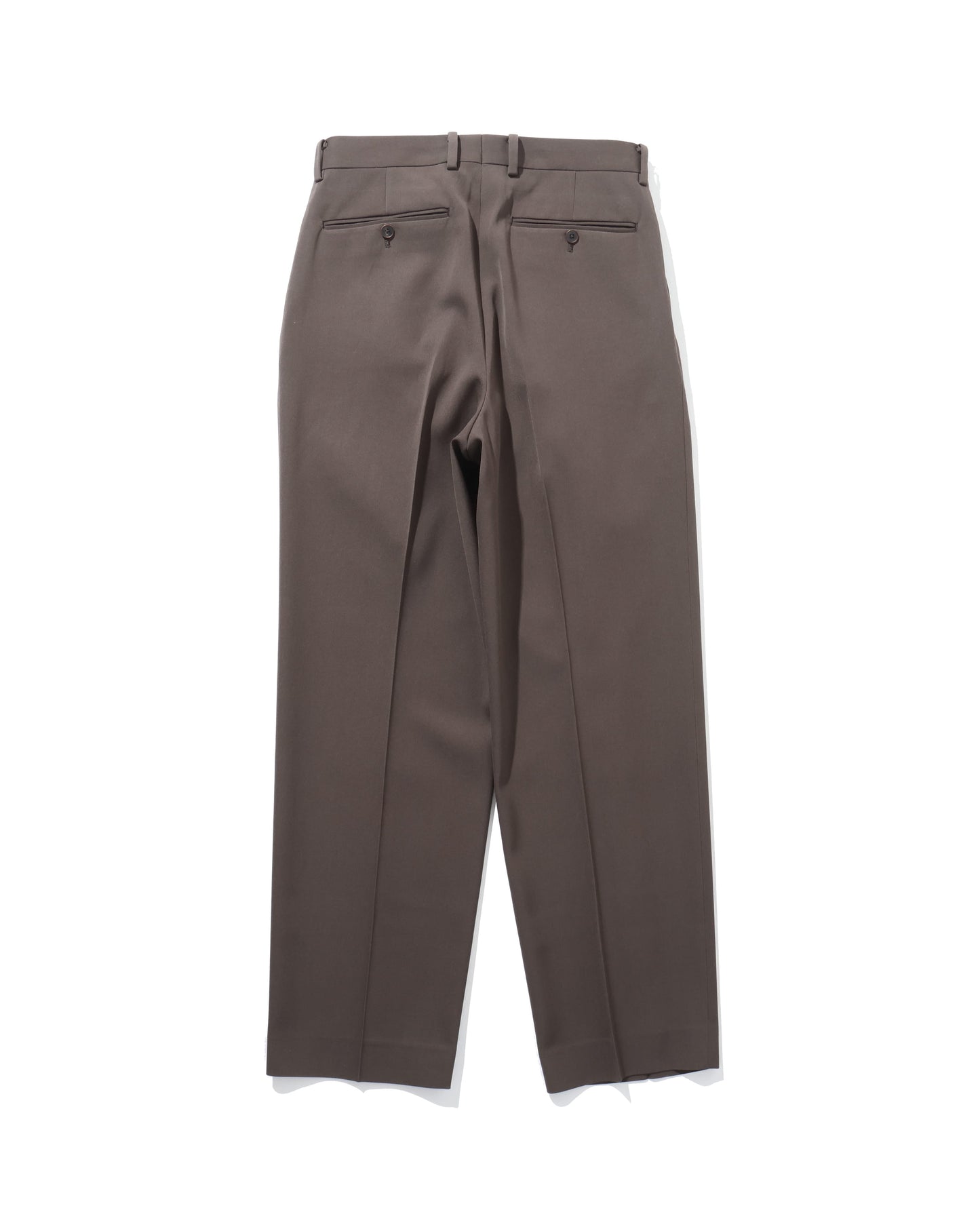 LIGHT WOOL MAX GABARDINE TWO-TUCK SLACKS DARK BROWN