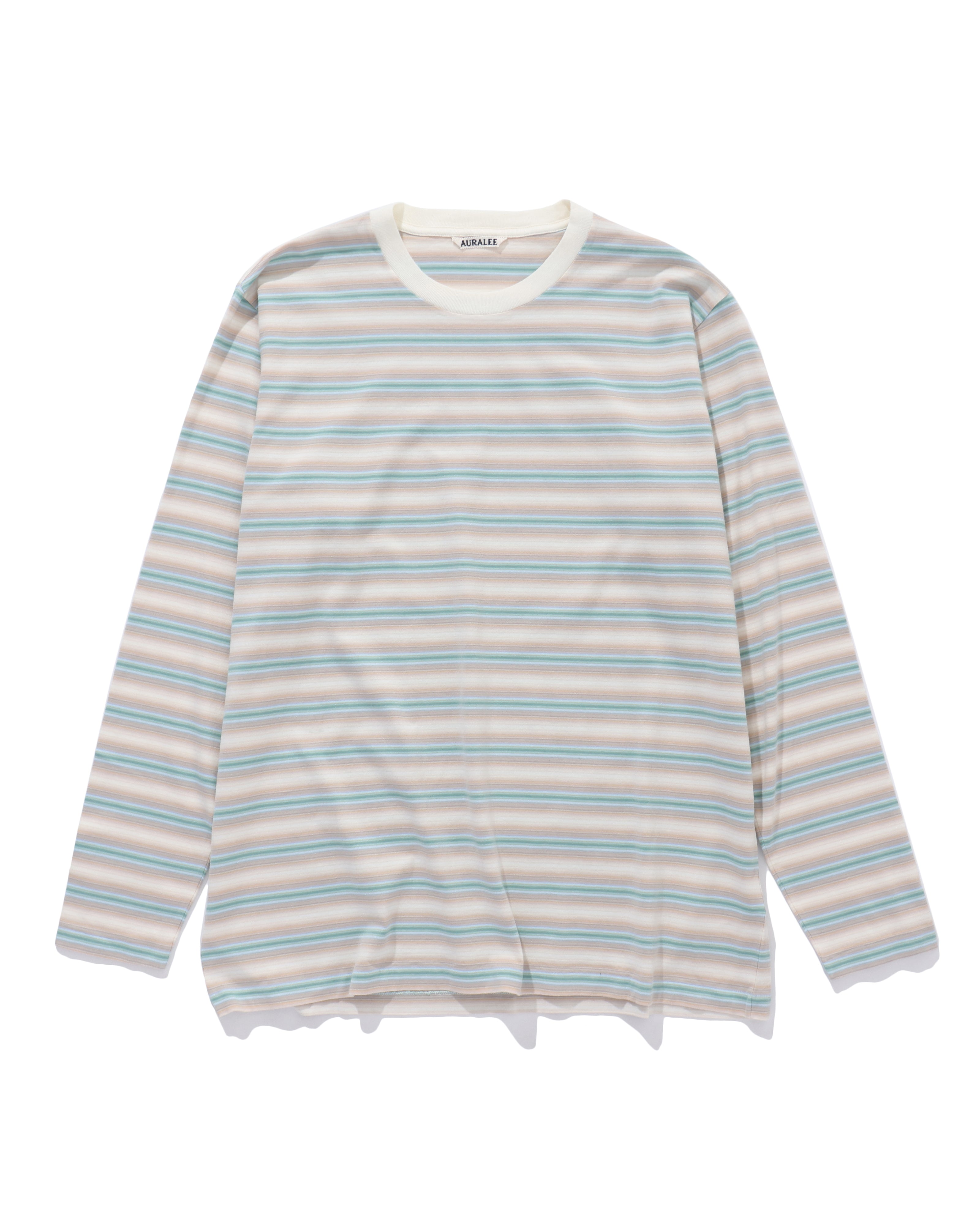 GRADIENT STRIPE JERSEY L/S TEE FADE BLUE STRIPE – TIME AFTER
