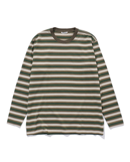 GRADIENT STRIPE JERSEY L/S TEE FADE BROWN STRIPE