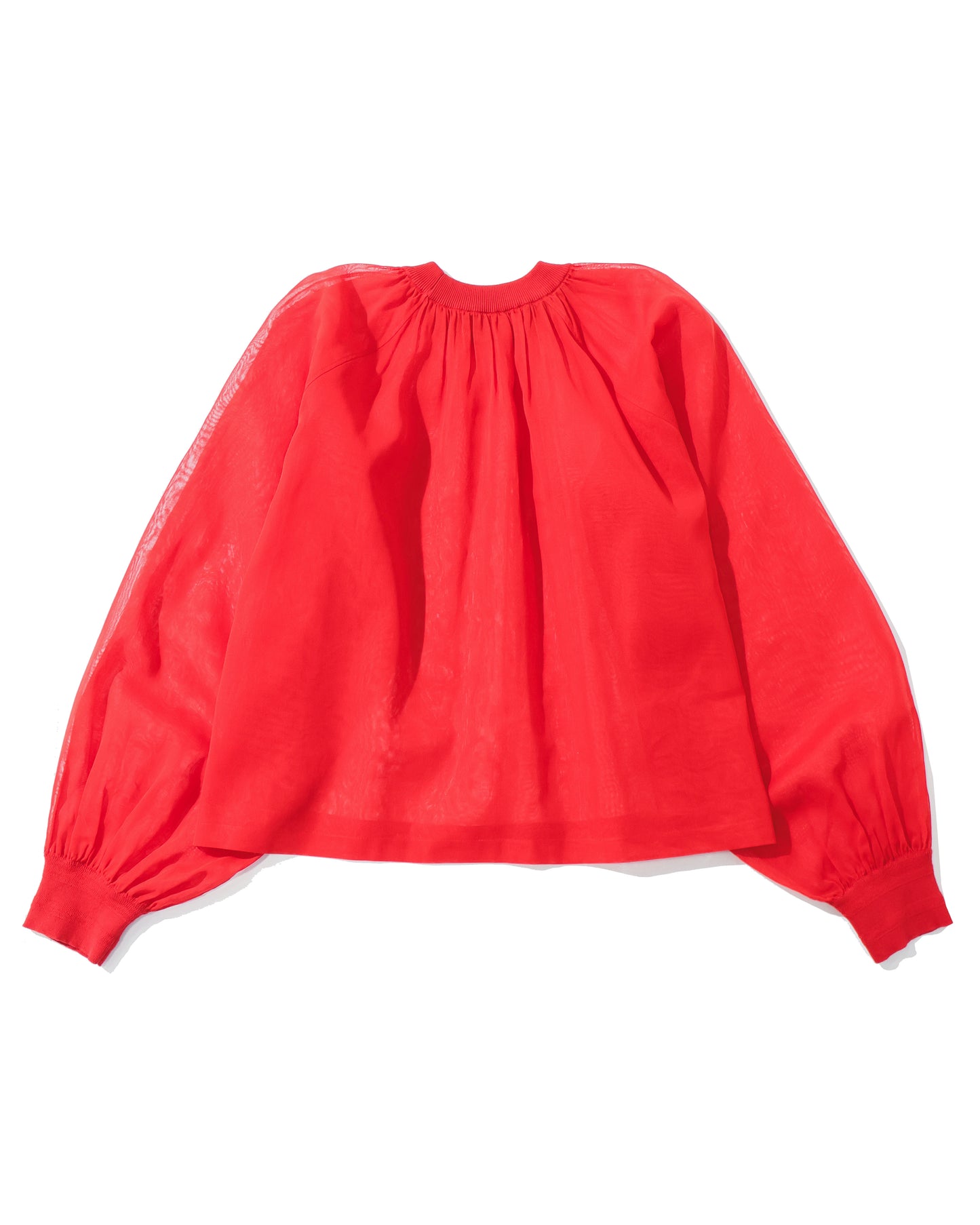 COTTON VOILE SHIRRED BLOUSE 15267