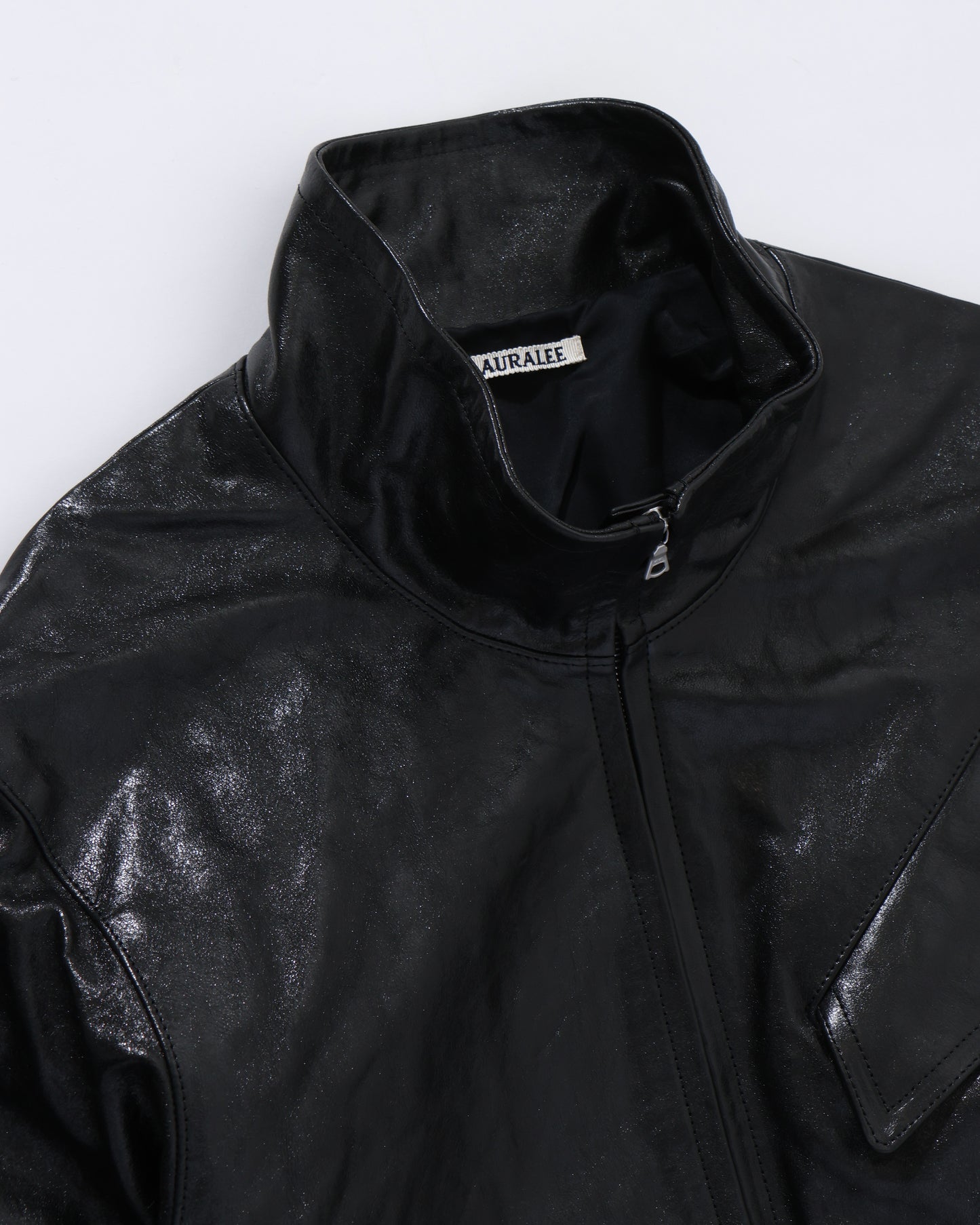 LAMB LEATHER ZIP BLOUSON BLACK