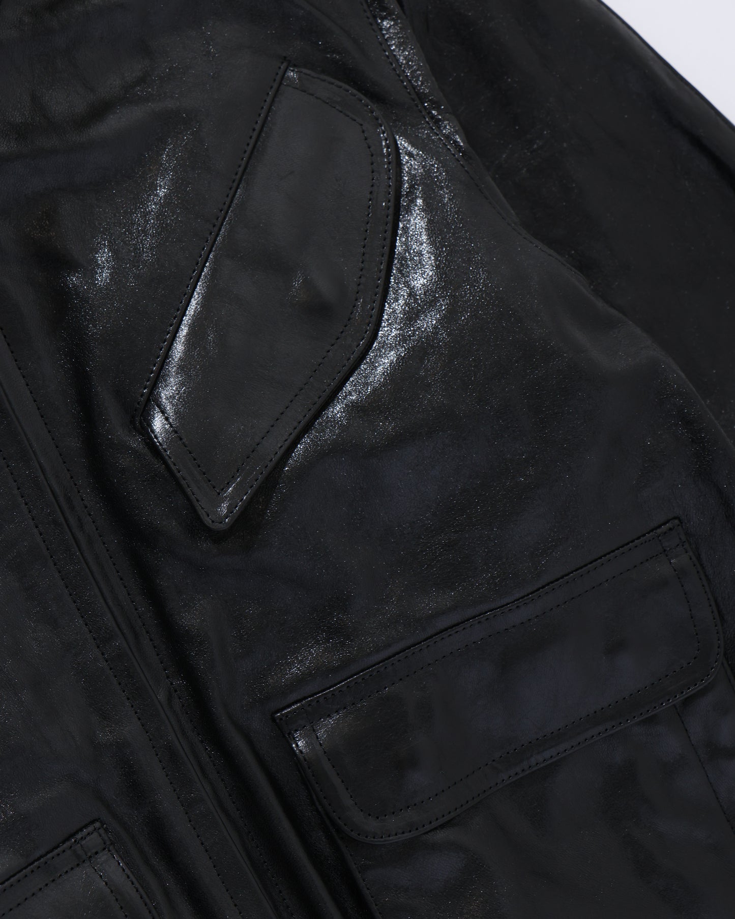 LAMB LEATHER ZIP BLOUSON BLACK