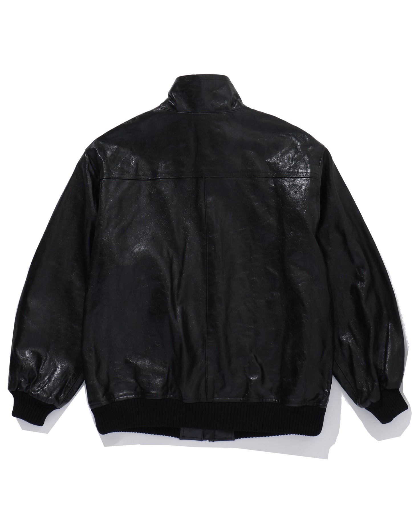 LAMB LEATHER ZIP BLOUSON BLACK
