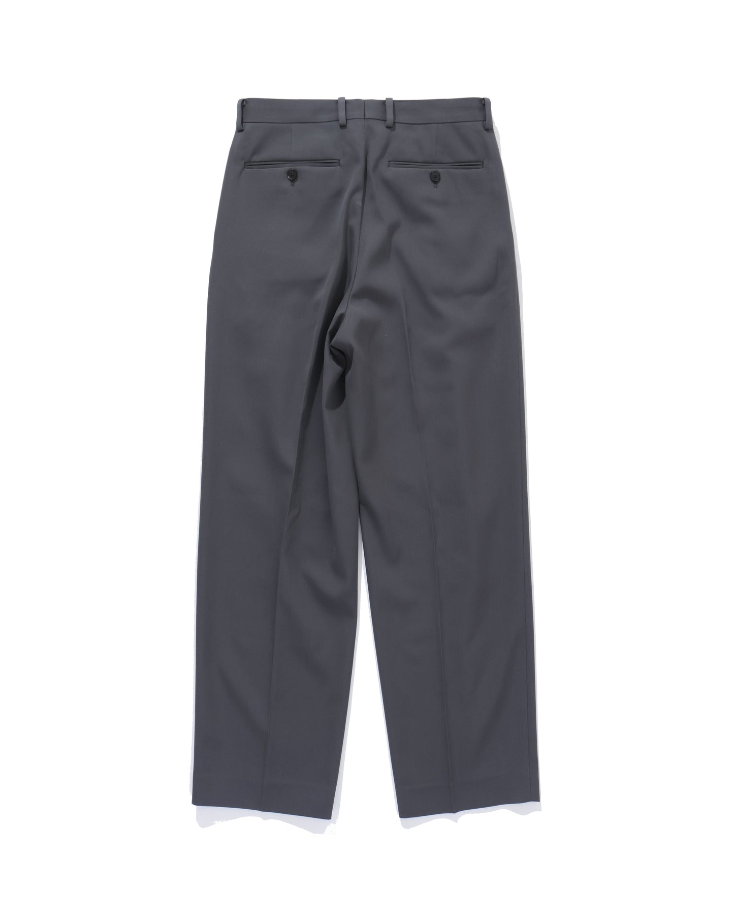 LIGHT WOOL MAX GABARDINE TWO-TUCK SLACKS DARK GRAY