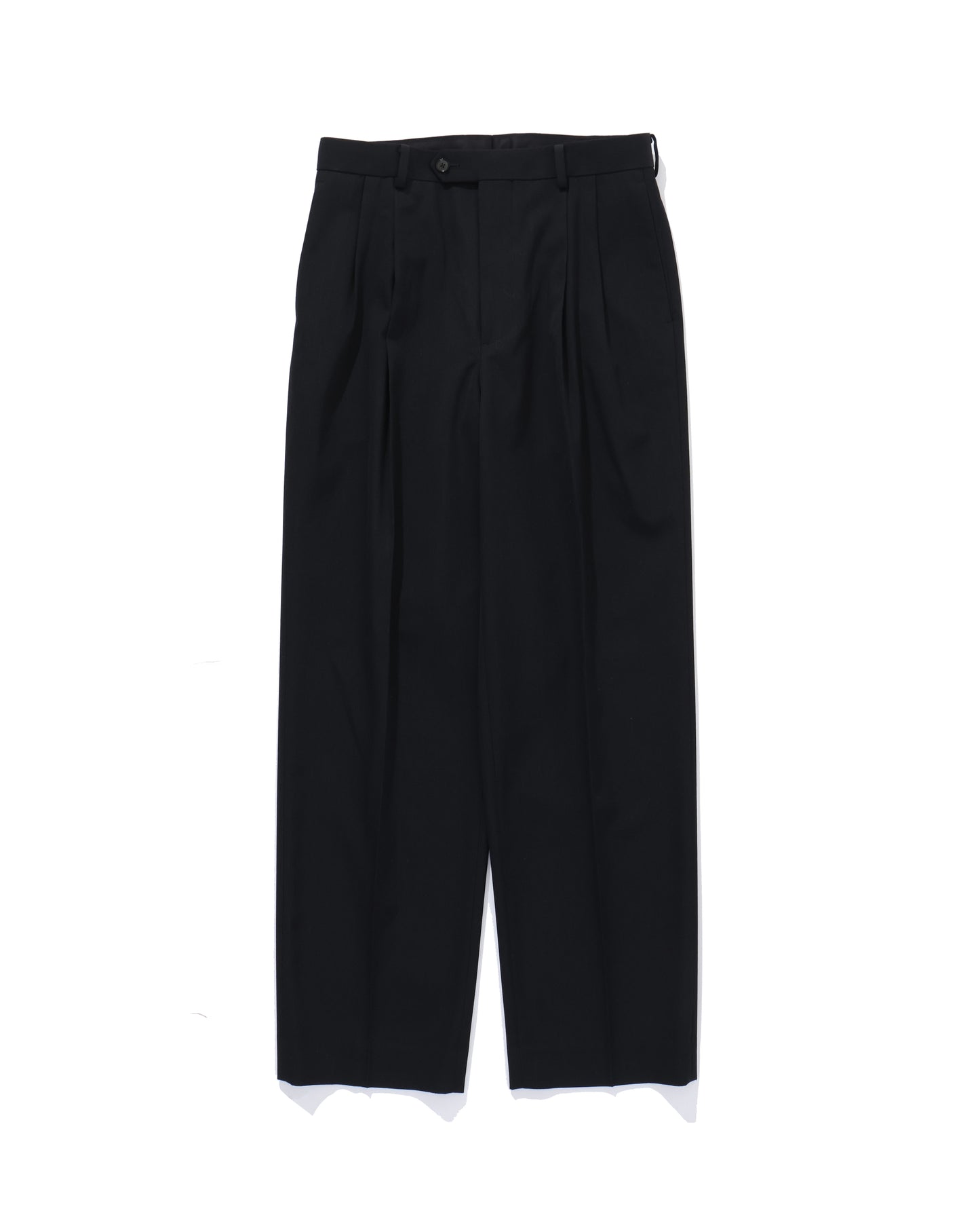 LIGHT WOOL MAX GABARDINE TWO-TUCK SLACKS TOP BLACK