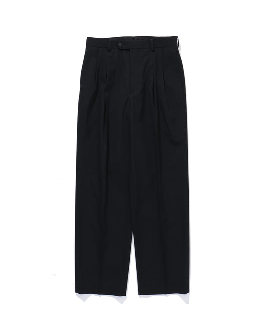 LIGHT WOOL MAX GABARDINE TWO-TUCK SLACKS TOP BLACK