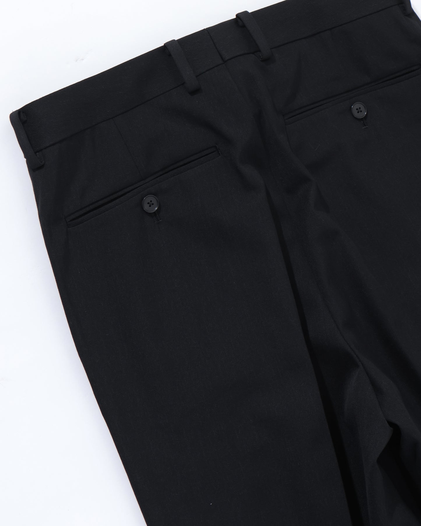 LIGHT WOOL MAX GABARDINE TWO-TUCK SLACKS TOP BLACK