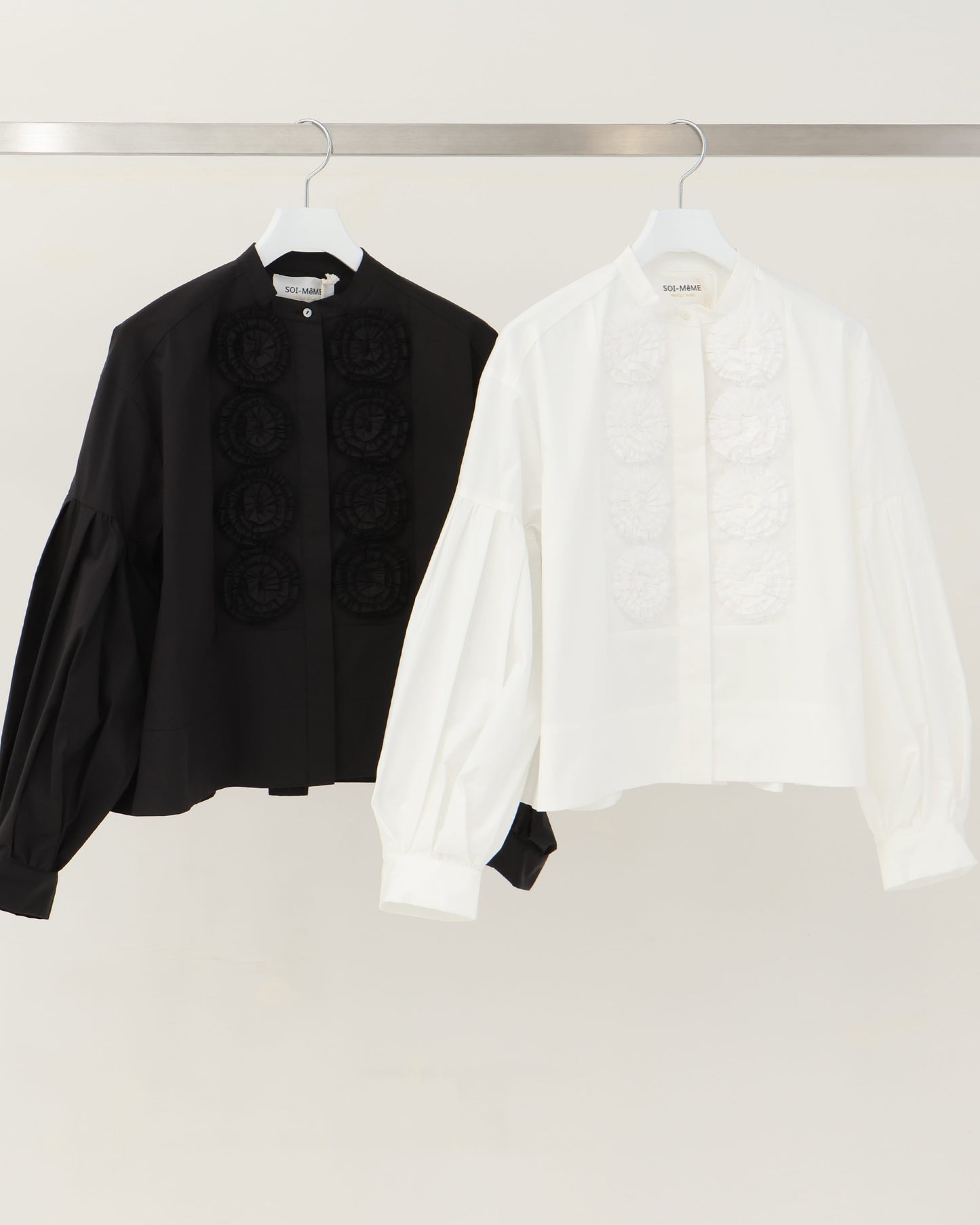 dramatic tuck motif blouse