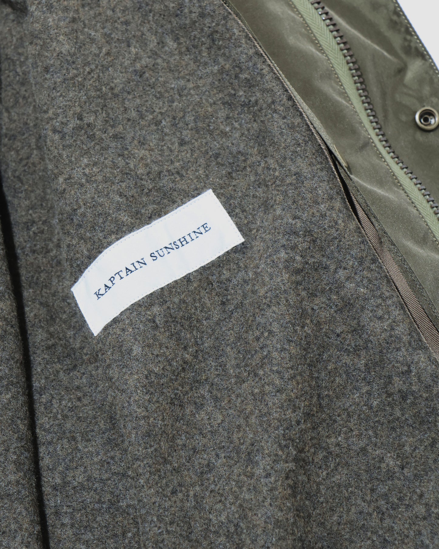 Silk Poly Mil Coat  OLIVE
