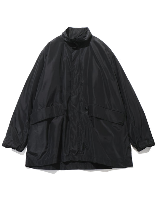 Silk Poly Mil Coat  BLACK
