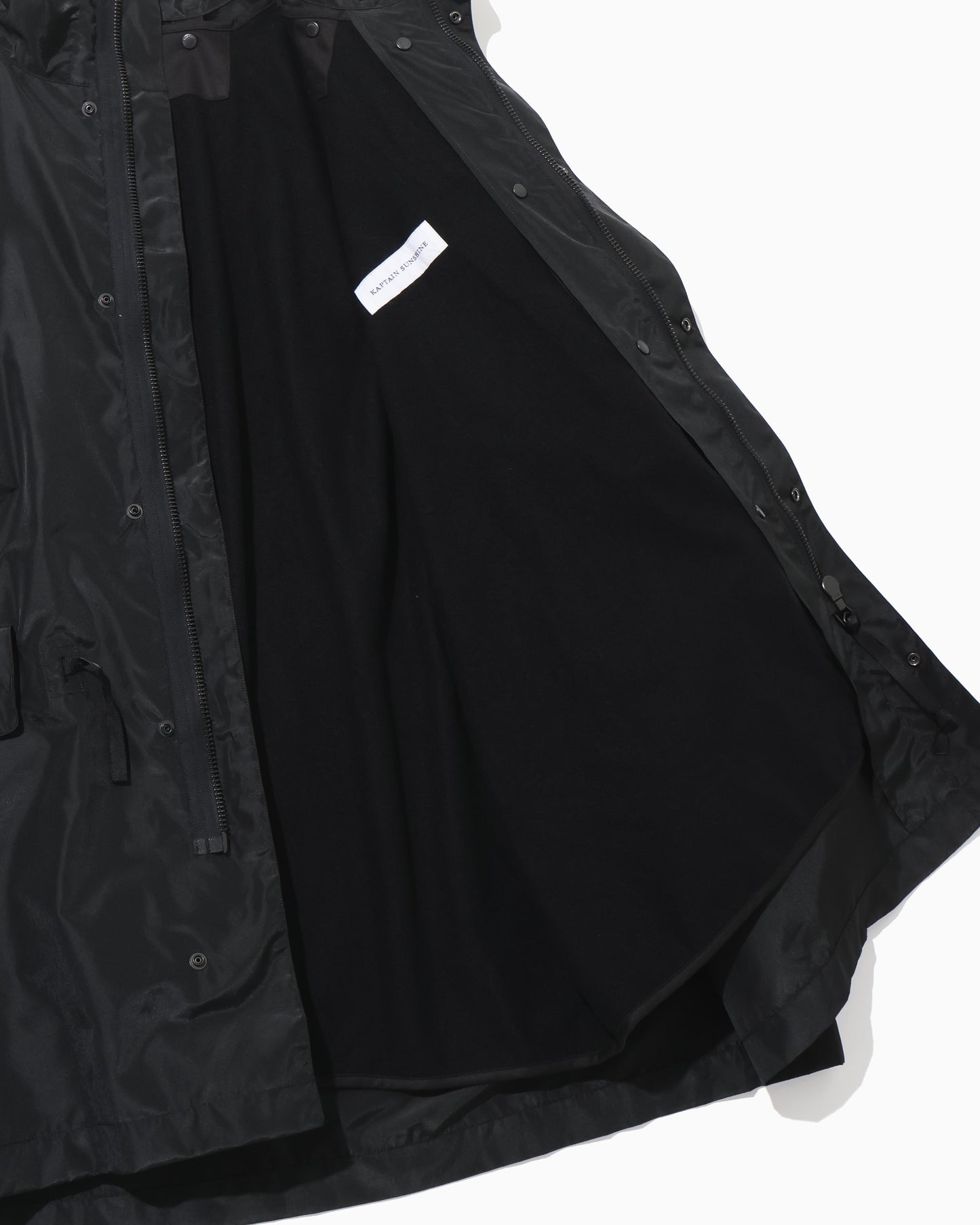 Silk Poly Mil Coat  BLACK