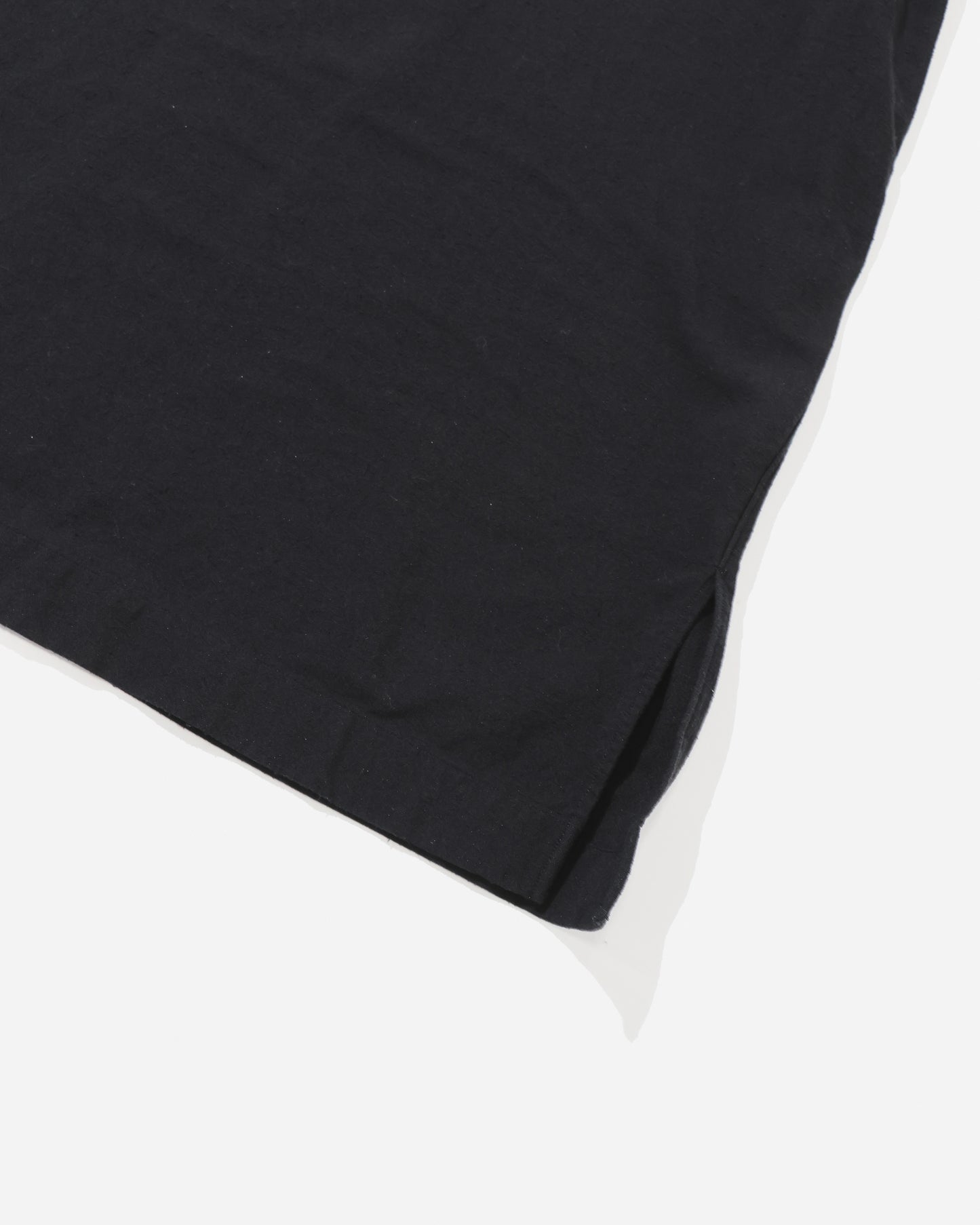 Silk cotton nep Opencollar shirt Black